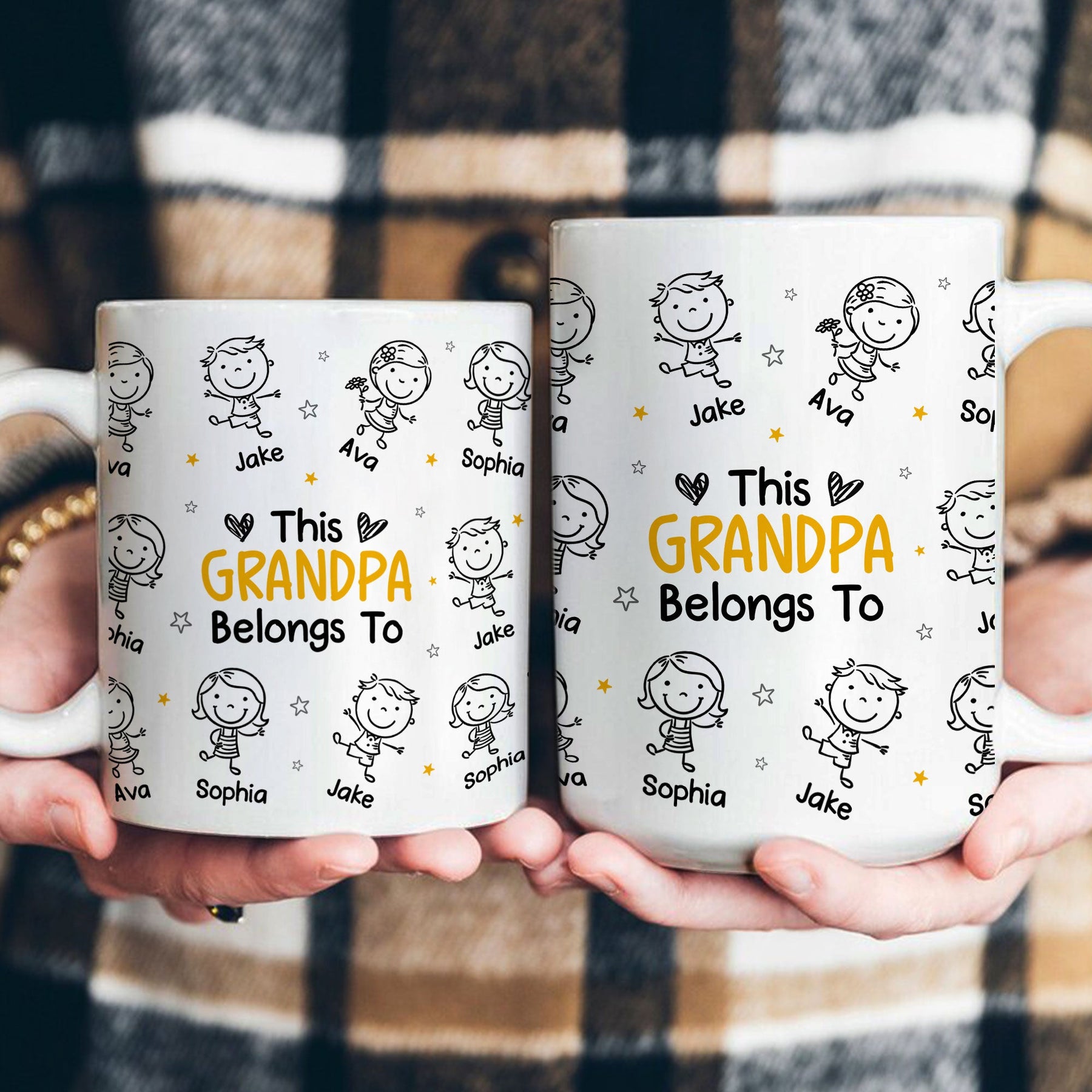 This Grandpa Grandma Belongs To - Personalized Mug