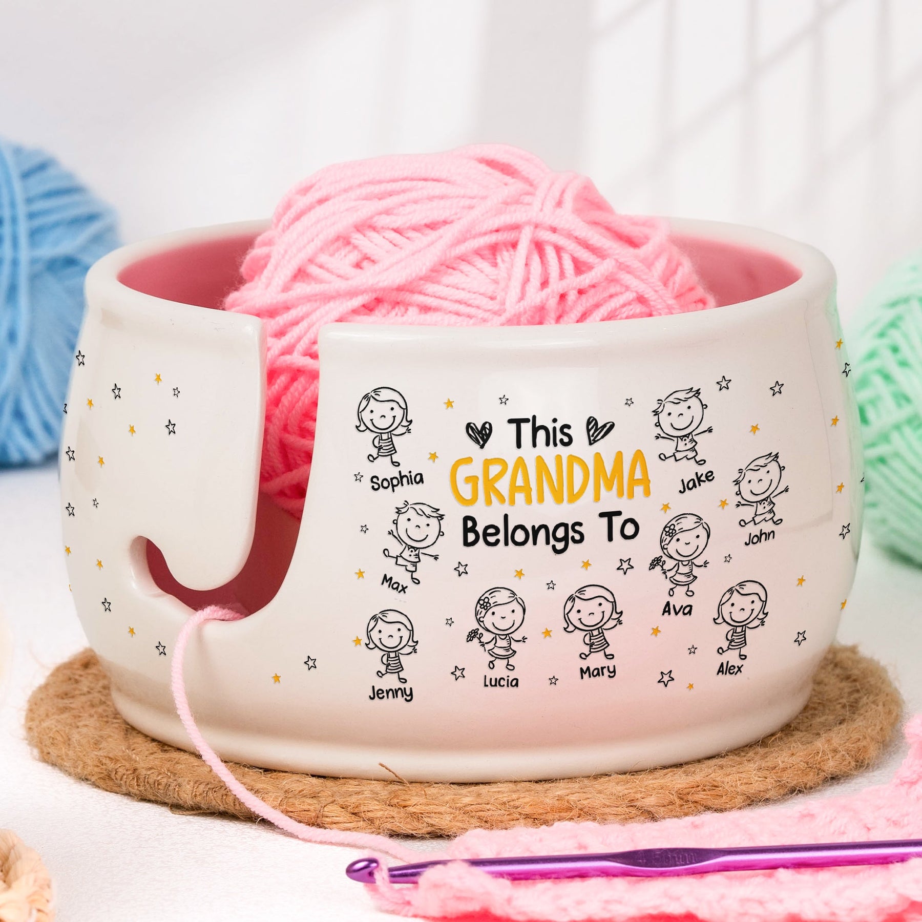 This Grandma Belongs To - Personalized Yarn Bowl