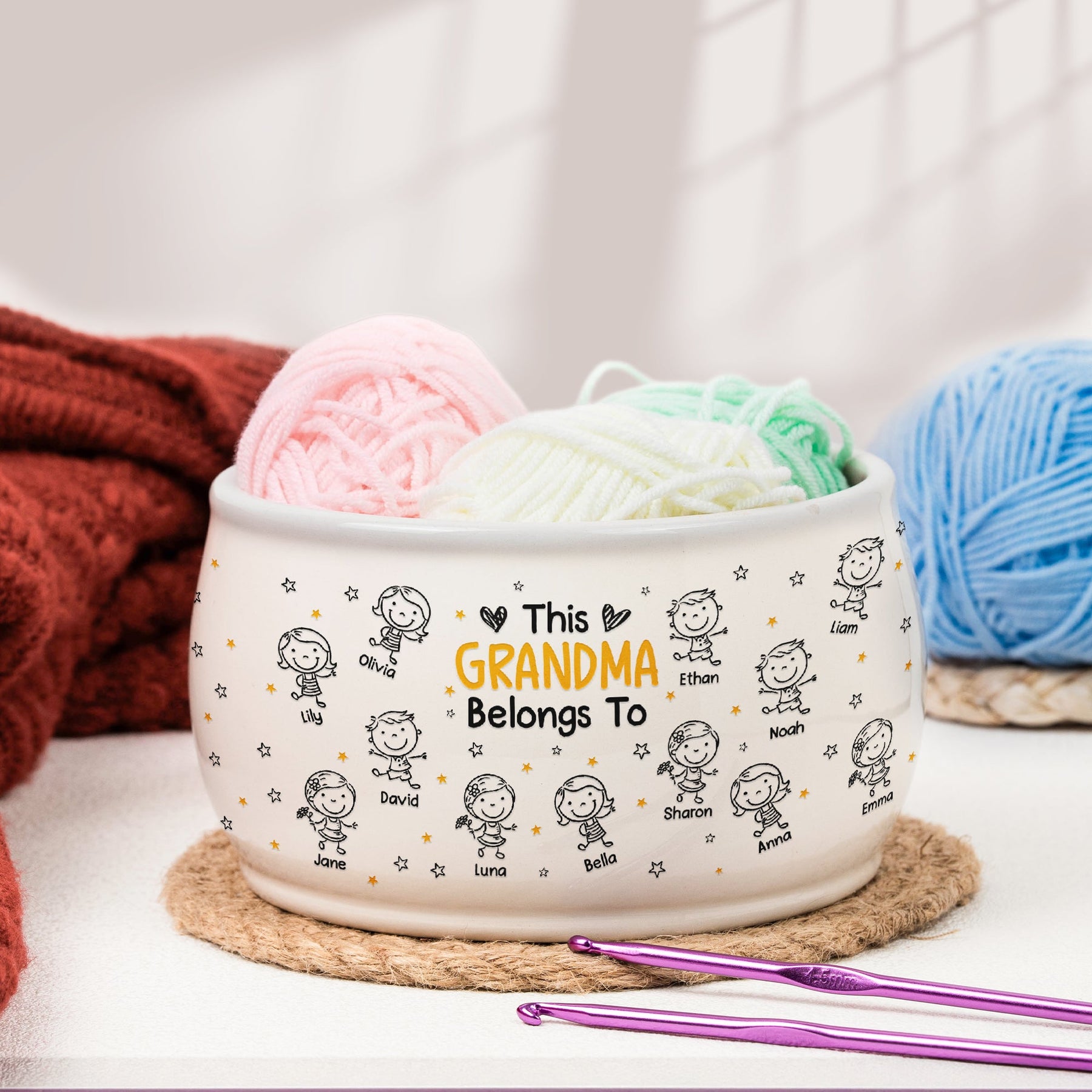 This Grandma Belongs To - Personalized Yarn Bowl