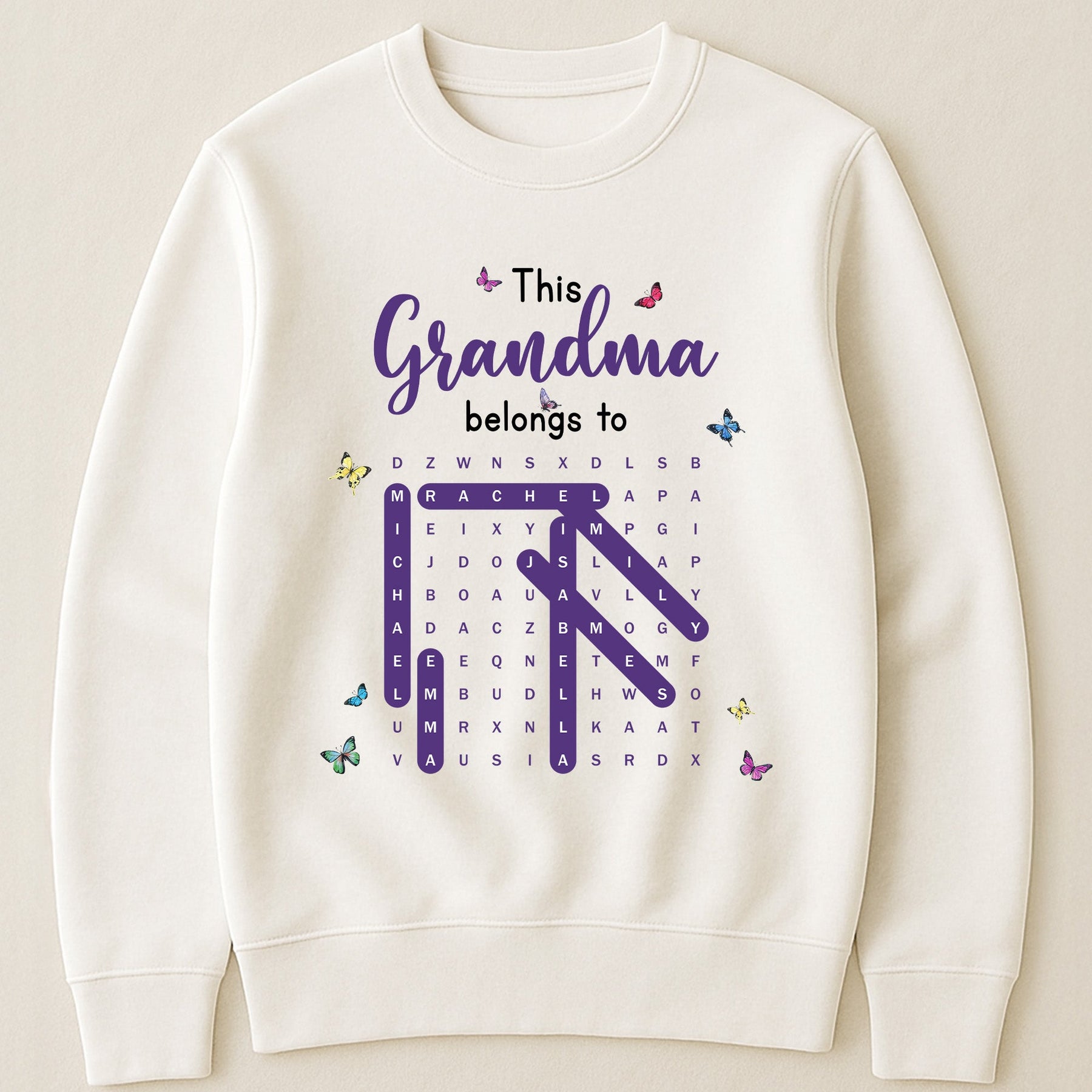 This Grandma Belongs To Word Search - Personalized Shirt