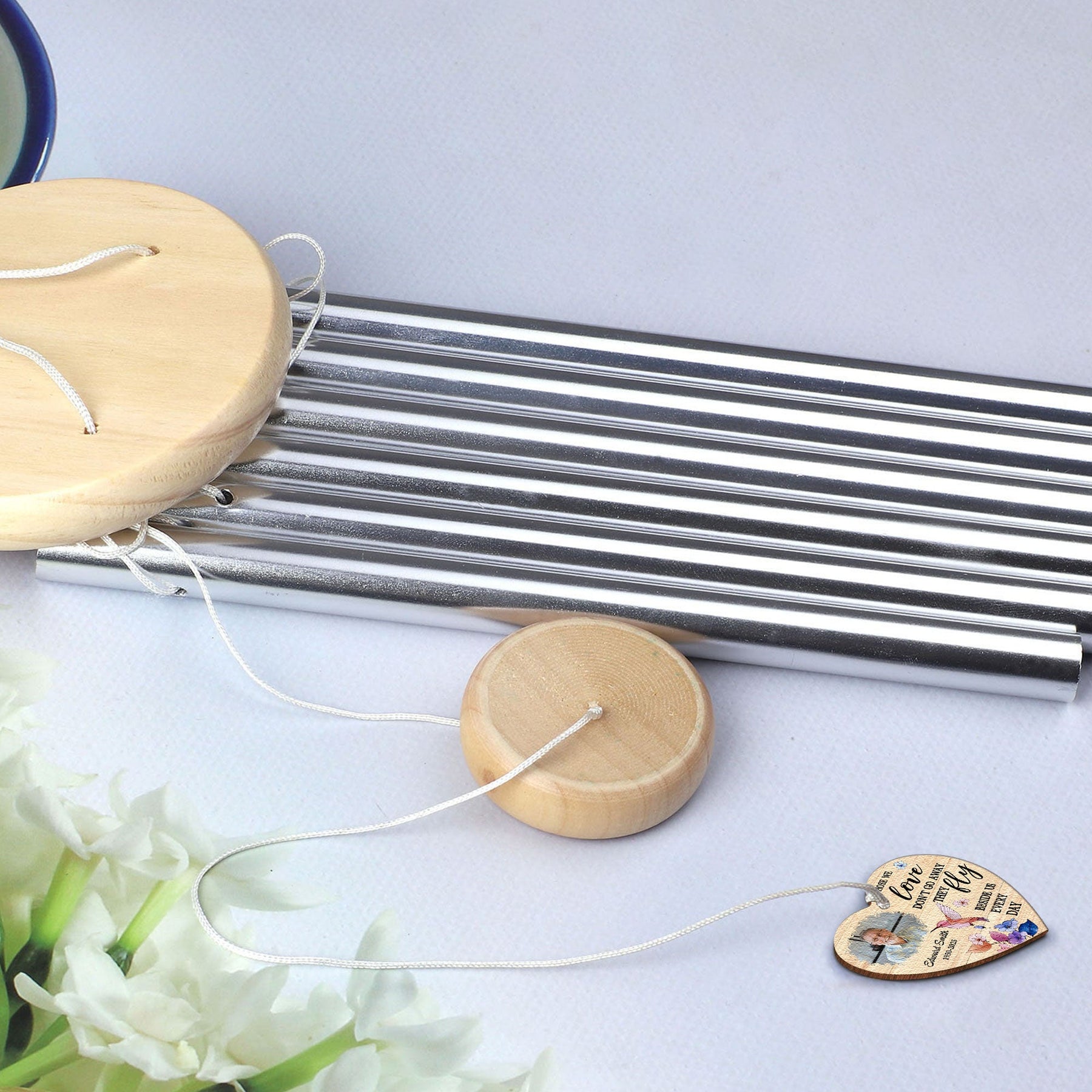 Those We Love Don't Go Away They Fly - Personalized Photo Wind Chimes