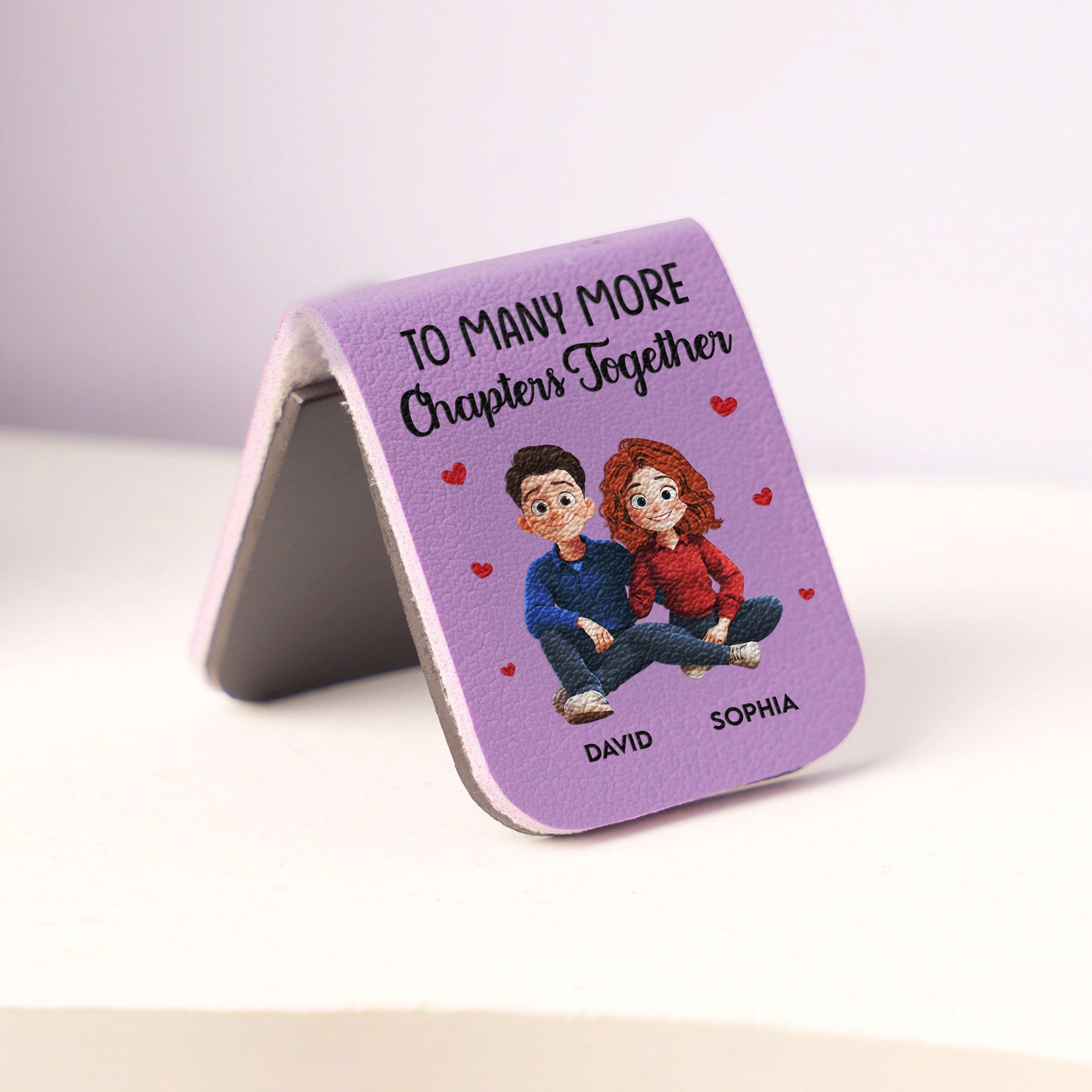 To Many More Chapters Together - Personalized Leather Magnetic Bookmark