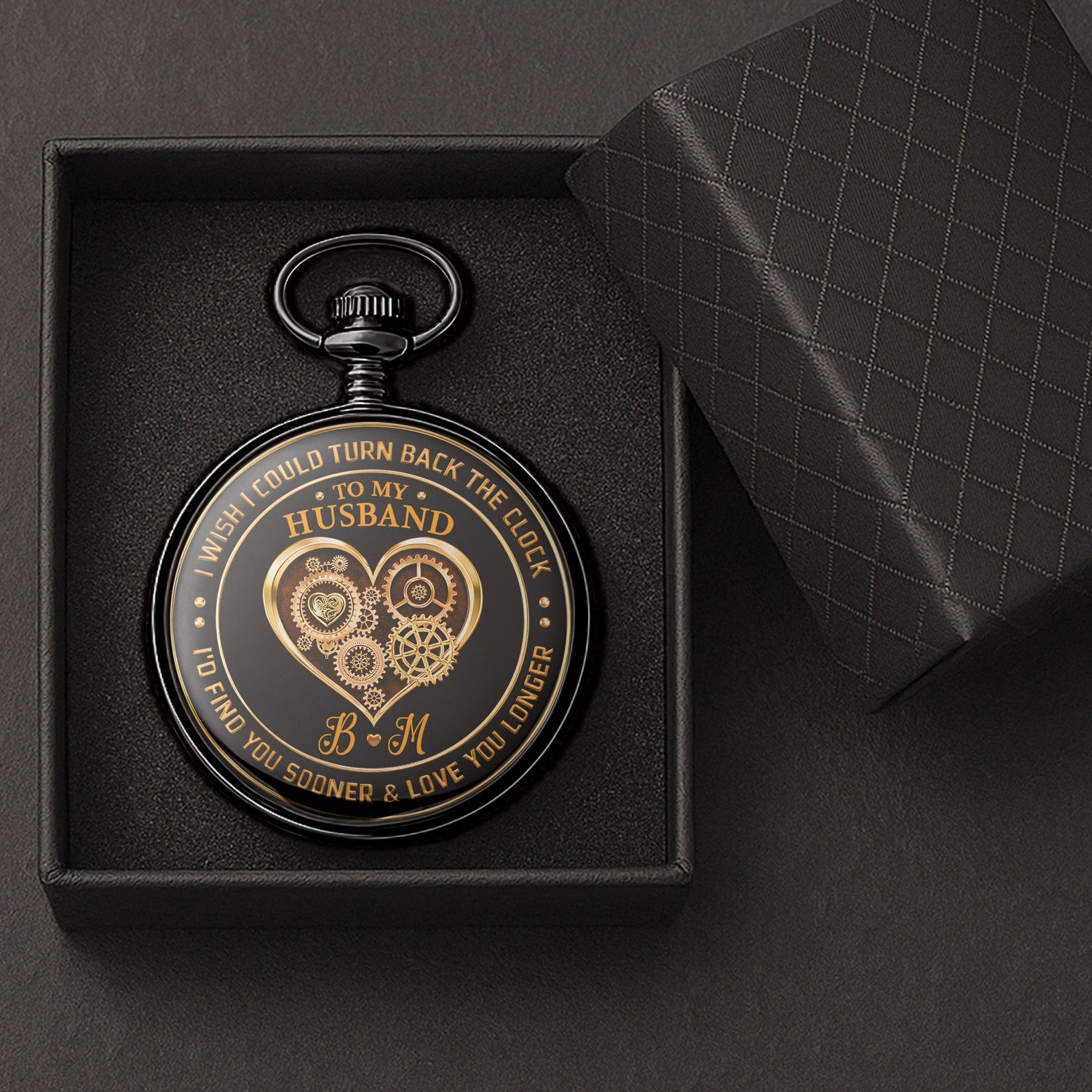 To My Husband I Wish I Could Turn Back The Clock Gift For Him - Personalized Pocket Watch