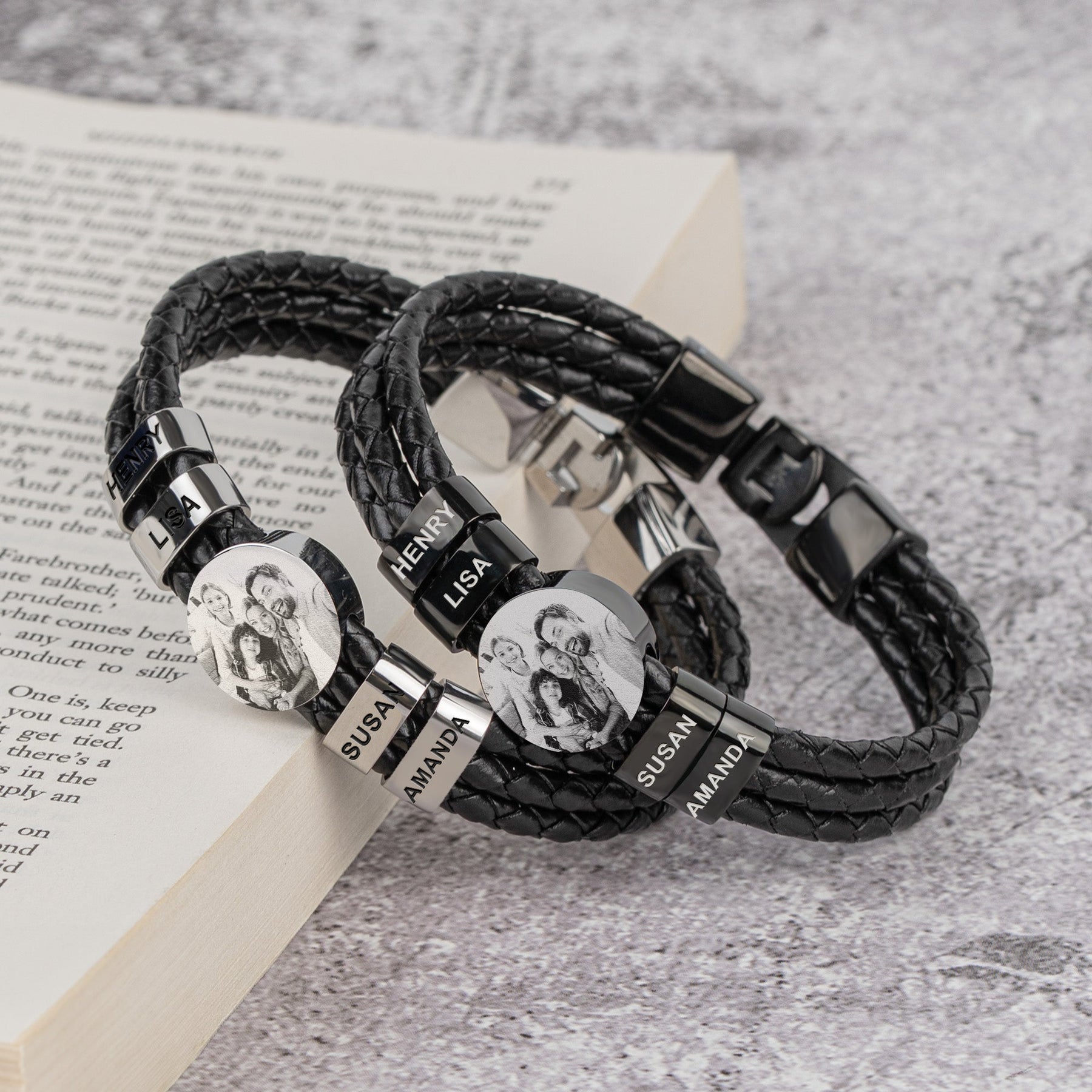 To My Man - Gift For Husband, Boy Friend - Personalized Photo Leather Bracelet