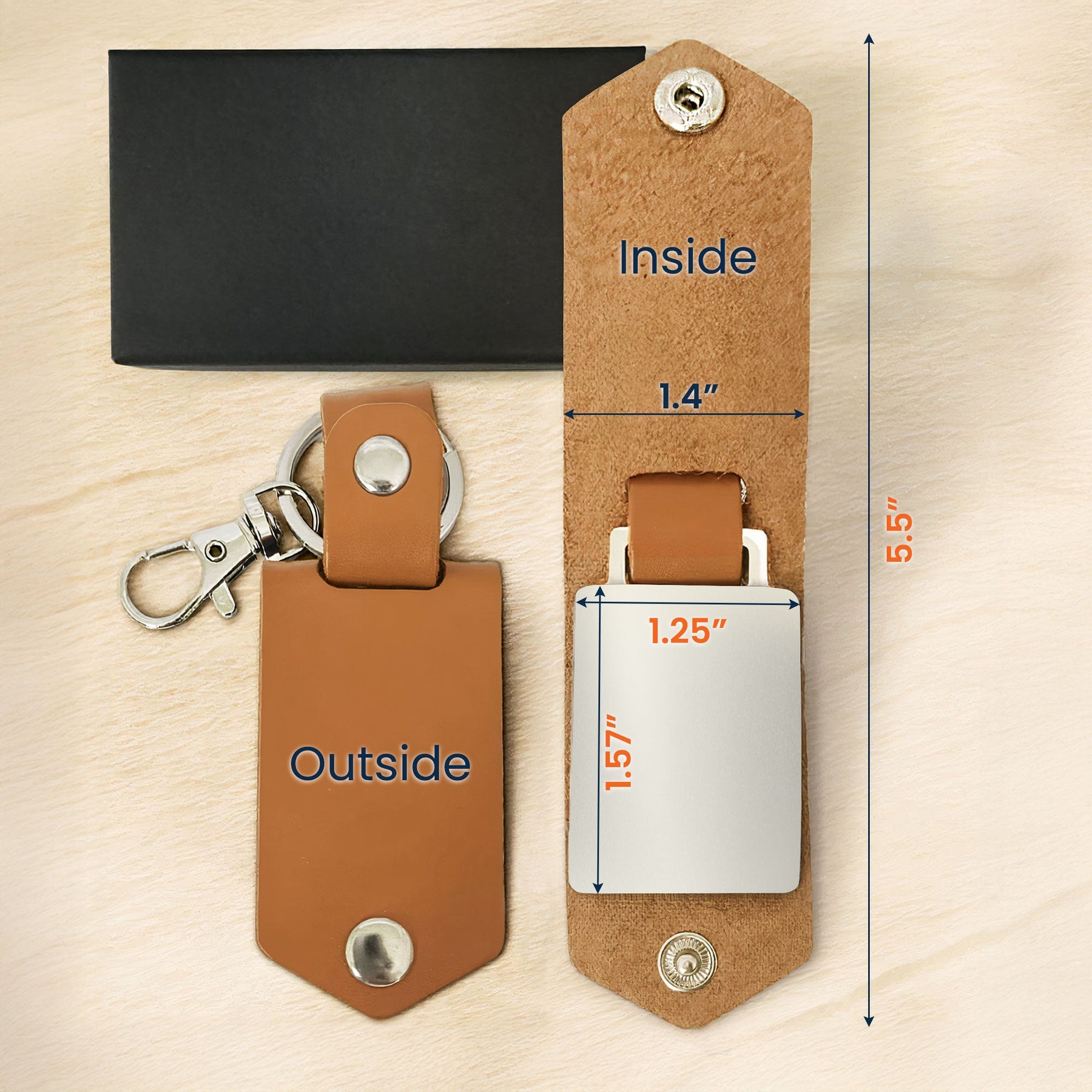 Together Forever - Personalized Leather Photo Keychain
