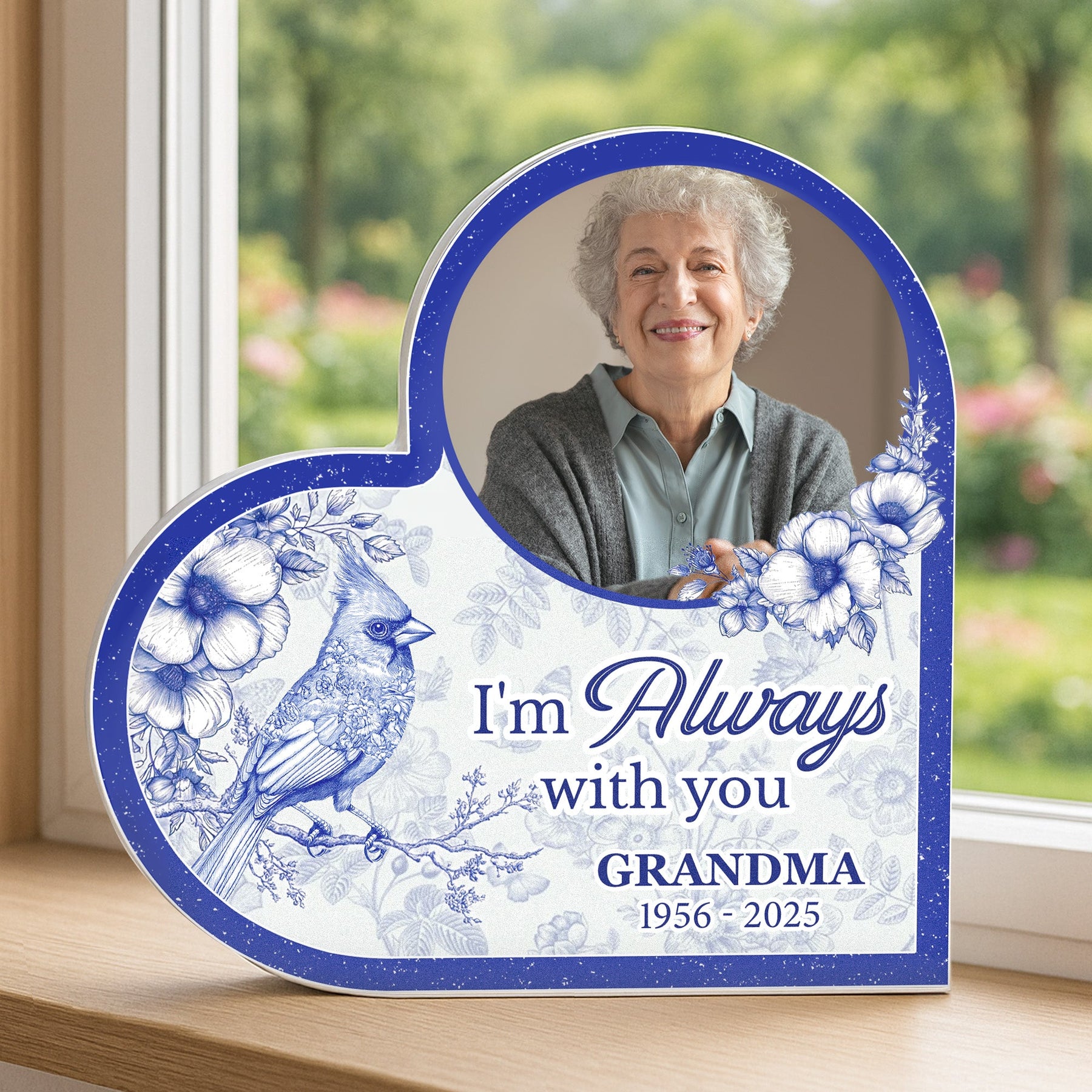 Toile De Jouy Style Memorial I'm Always With You - Personalized Acrylic Photo Plaque
