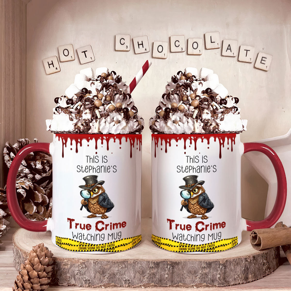 True Crime Watching Mug - Personalized Accent Mug