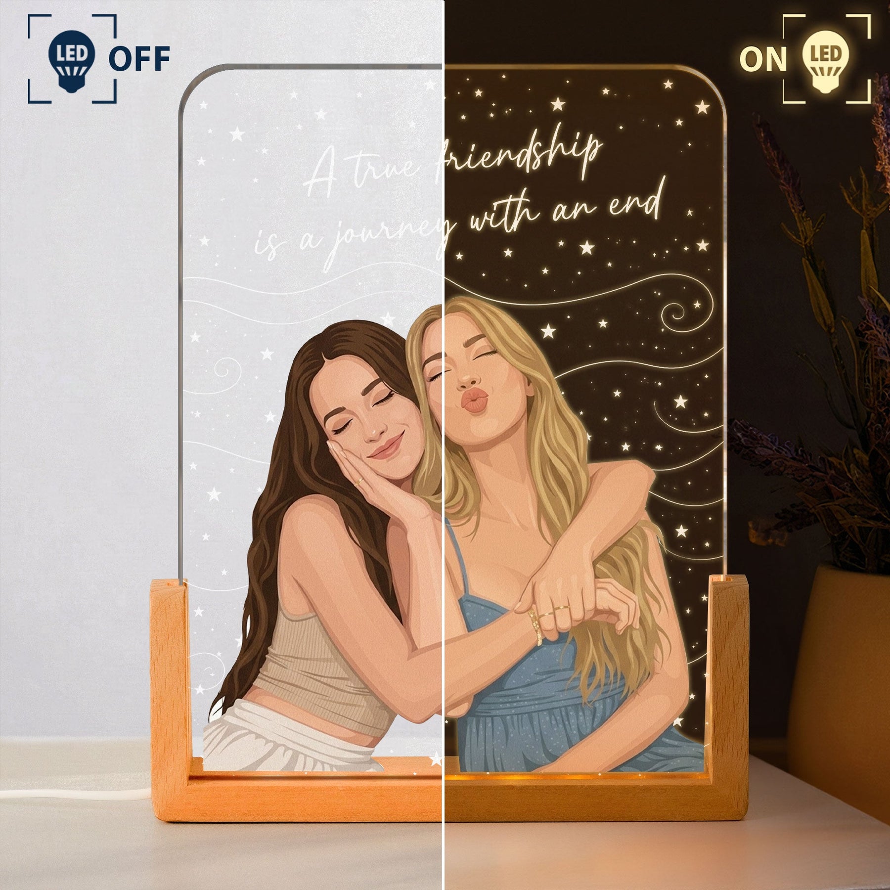 Turn Your Photo Into Art - Friendship Thank You Gifts - Personalized Night Light