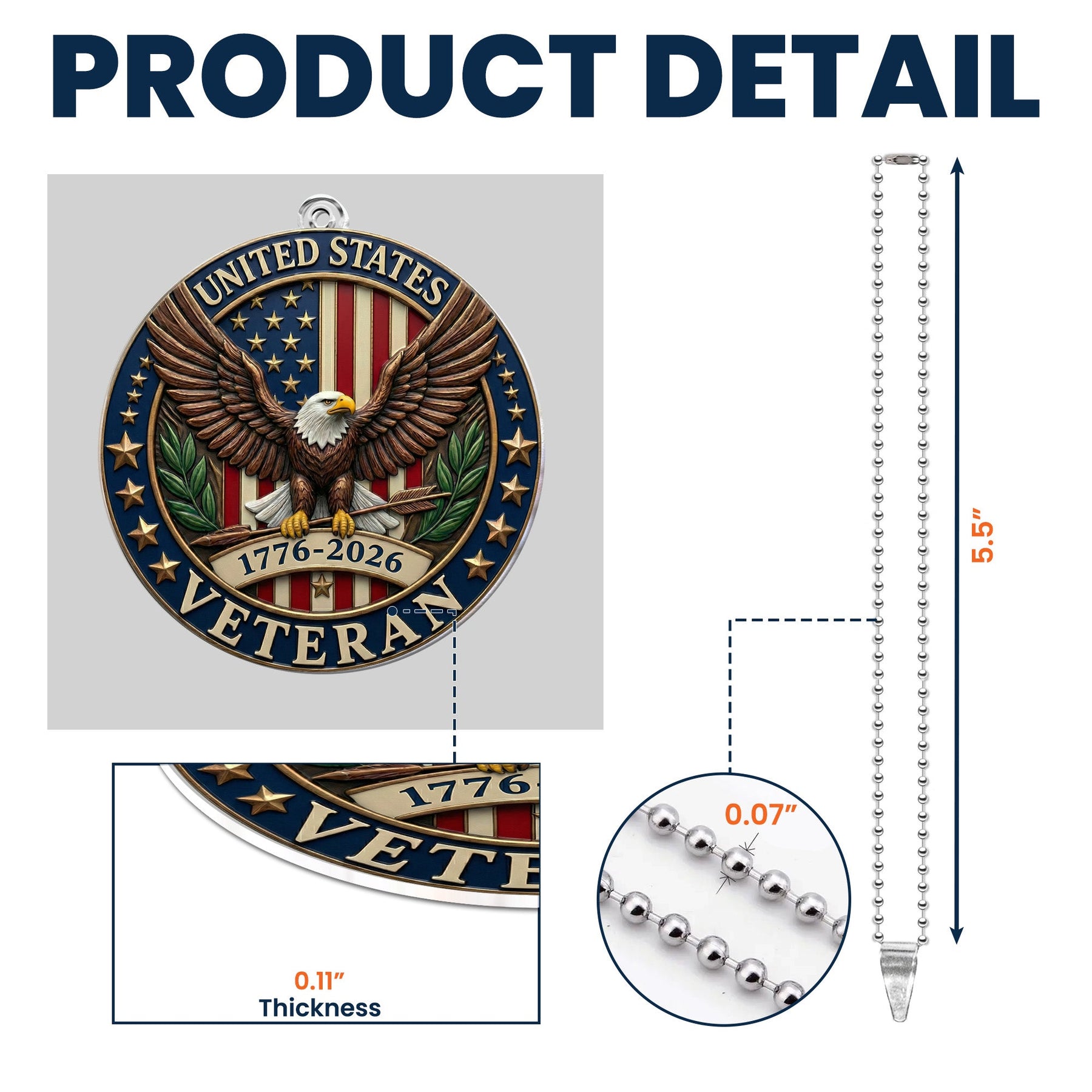 USA 250th Anniversary - Personalized Rear View Mirror Accessory