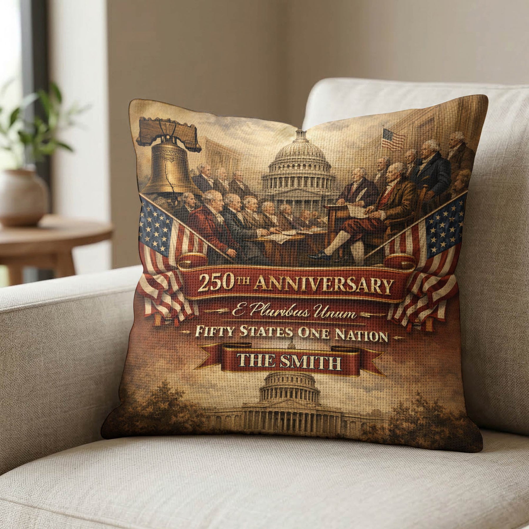 USA 250th Anniversary We The People - Personalized Pillow Cover