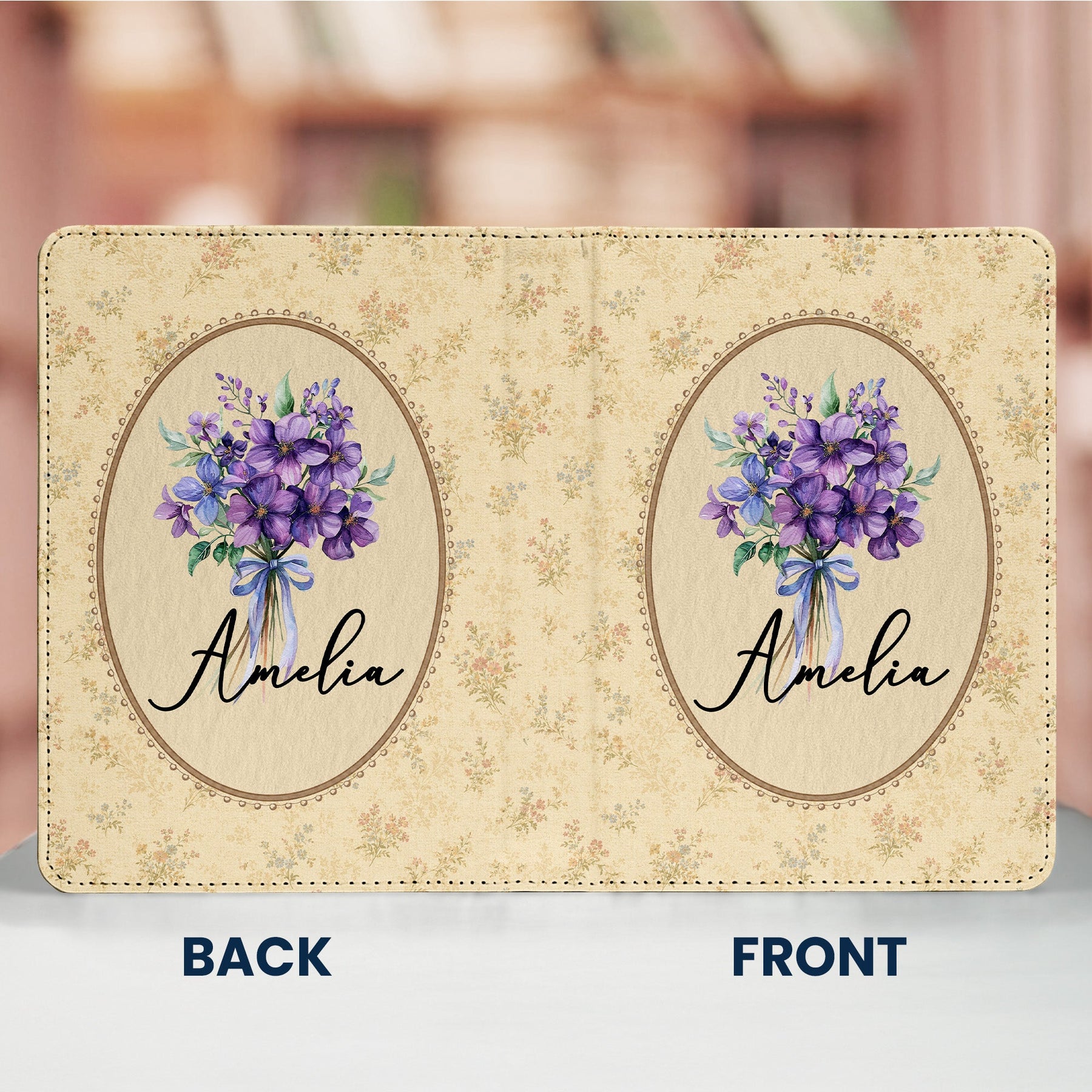 Vintage Custom Birth Flower - Personalized Kindle Case