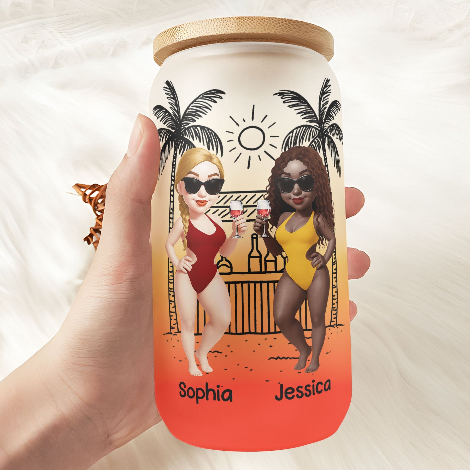 Warning! The Girls Are Drinking Again - Summer Besties Trip - Personalized Frosted Glass Cup
