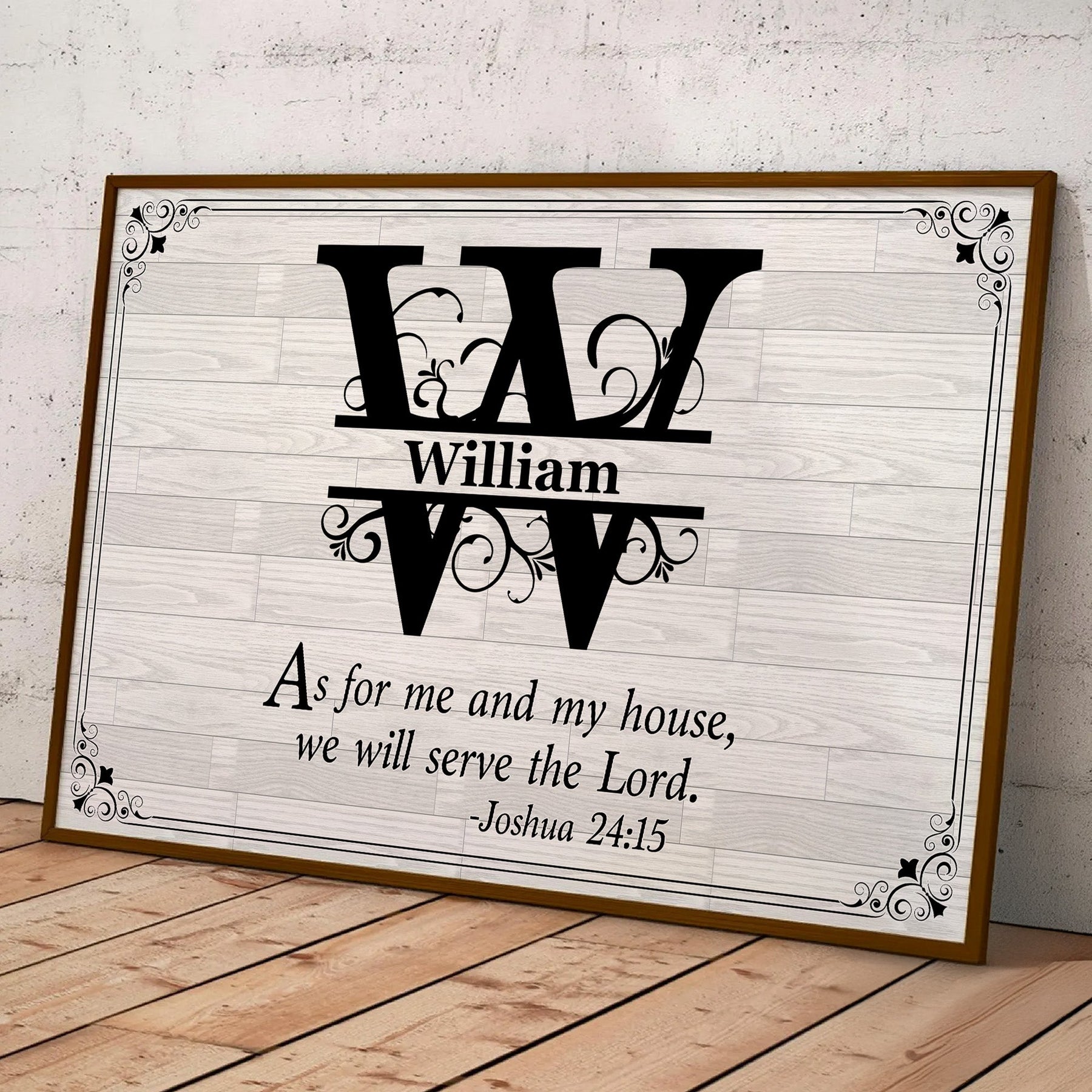 We Will Serve The Lord With Initials Of Family Name - Personalized Poster