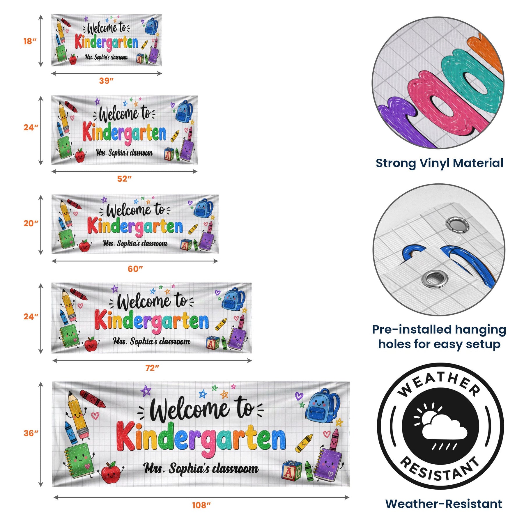 Welcome Class First Day Of School - Personalized Banner