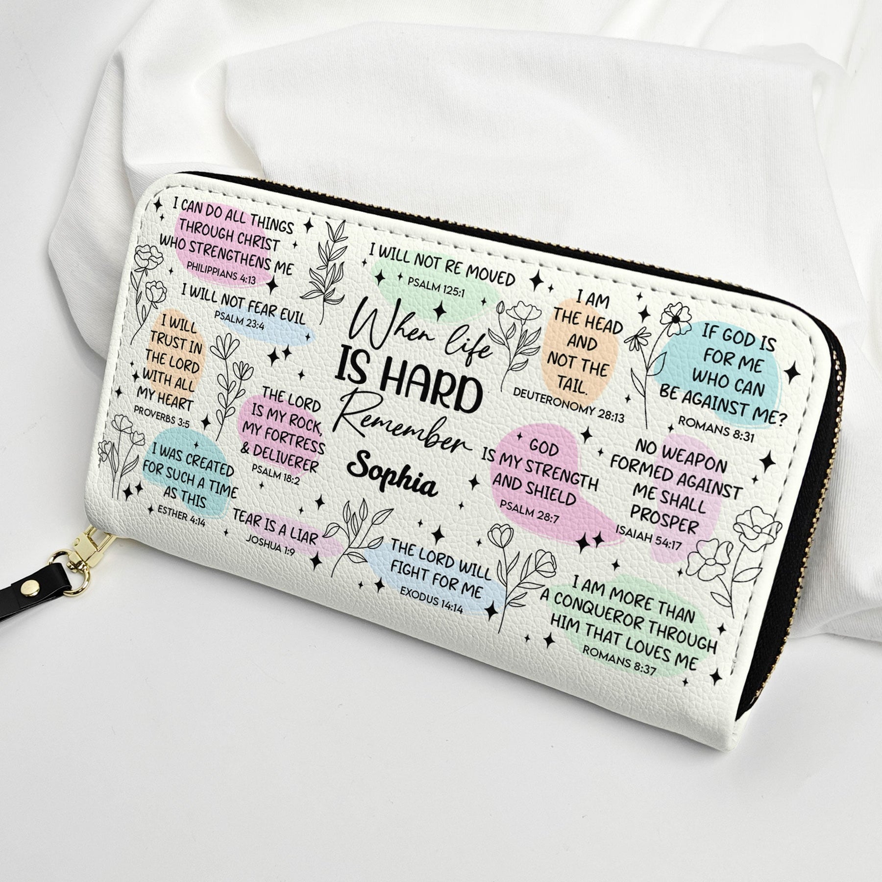 When Life Is Hard Remember - Personalized Leather Long Wallet