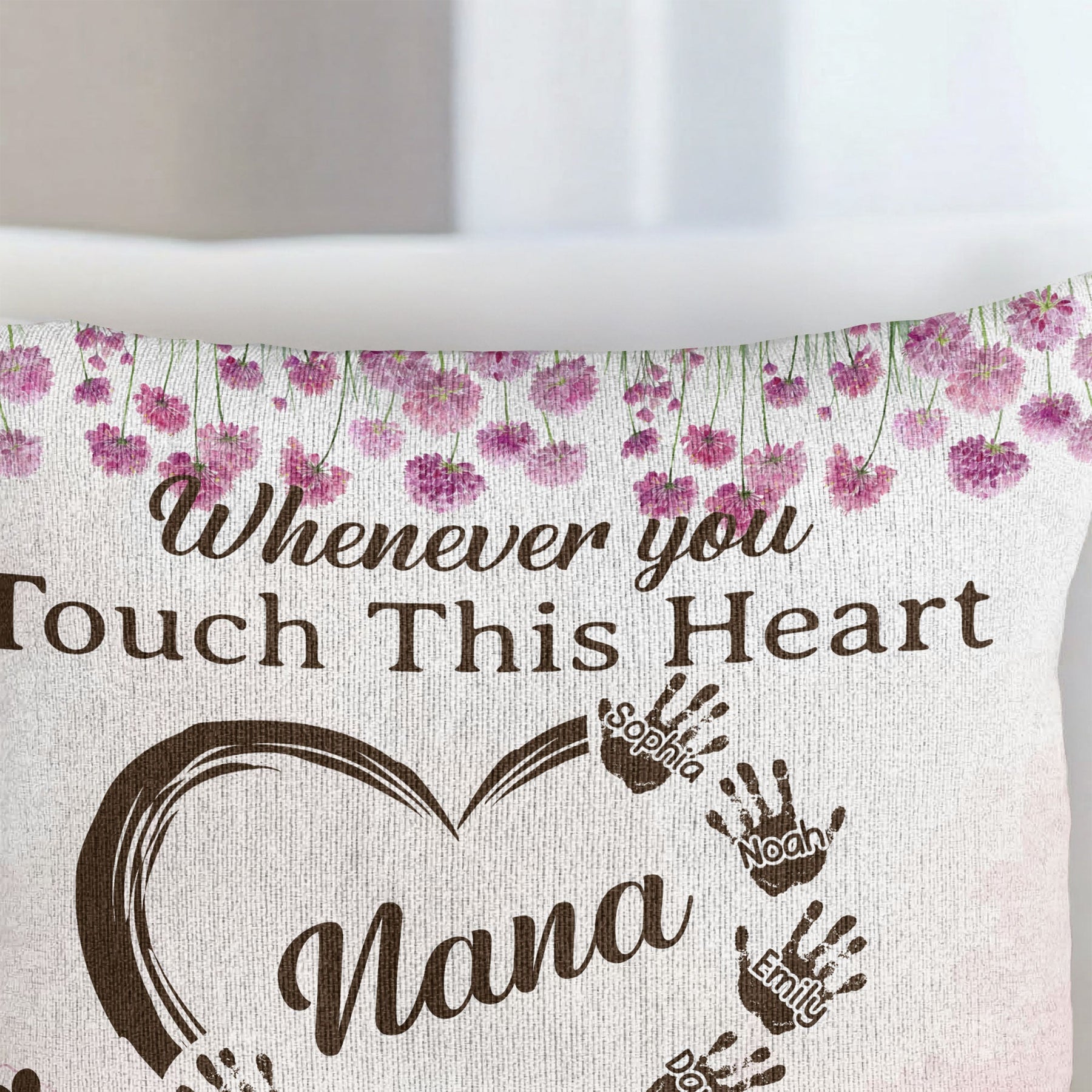 Whenever You Touch This Heart, You'll Know That We Love You - Personalized Pillow Cover