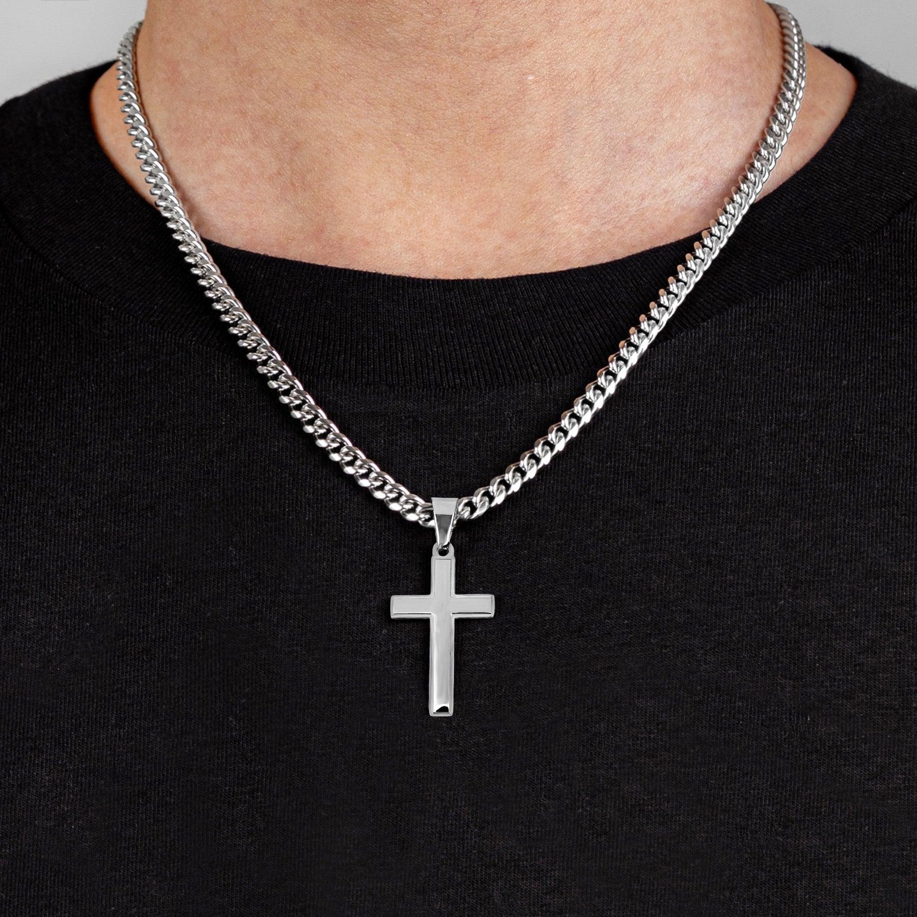 With God Leading Our Forever Journey Gift For Him - Personalized Cross Necklace With Card
