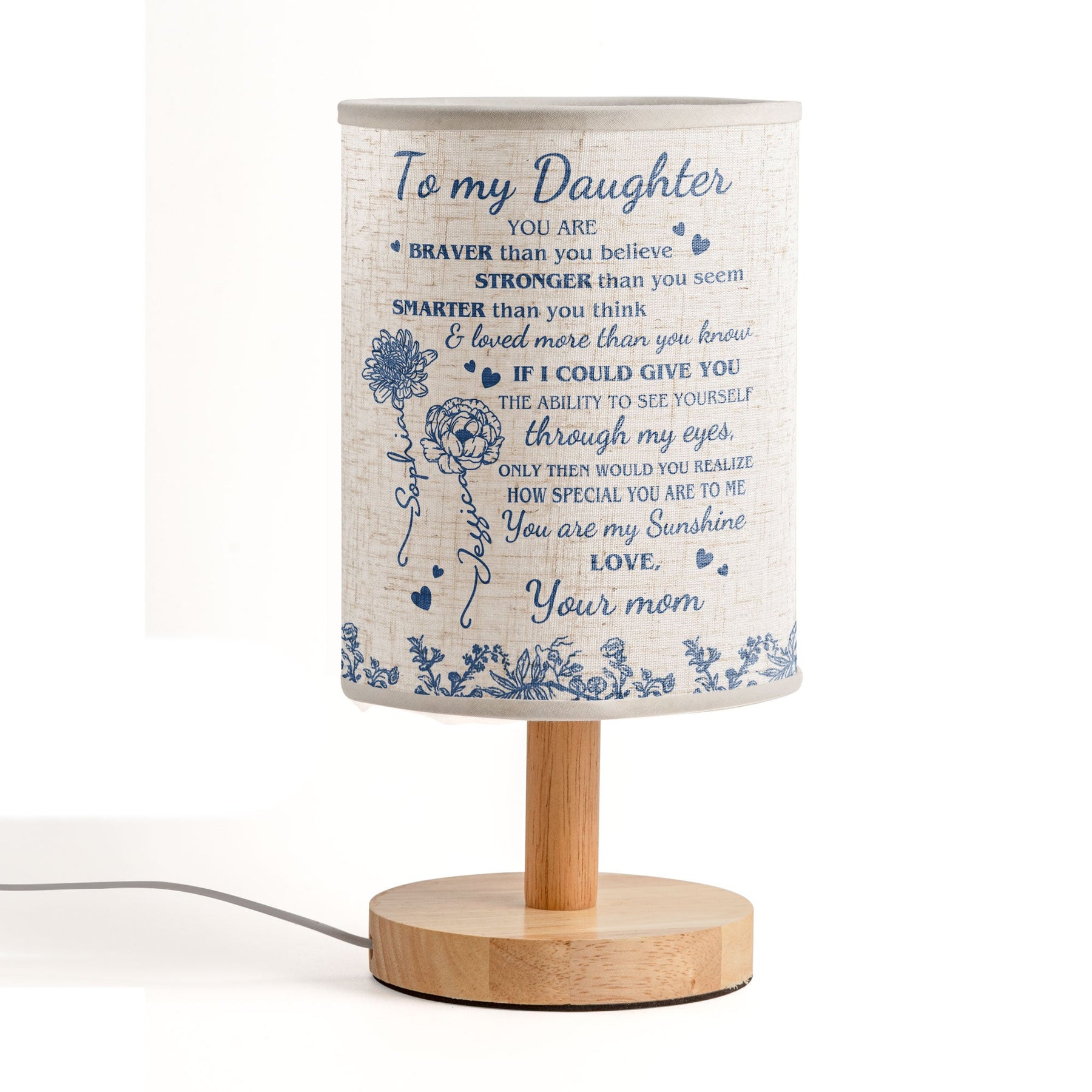 You Are Braver Than You Believe - Personalized Fabric Lamp