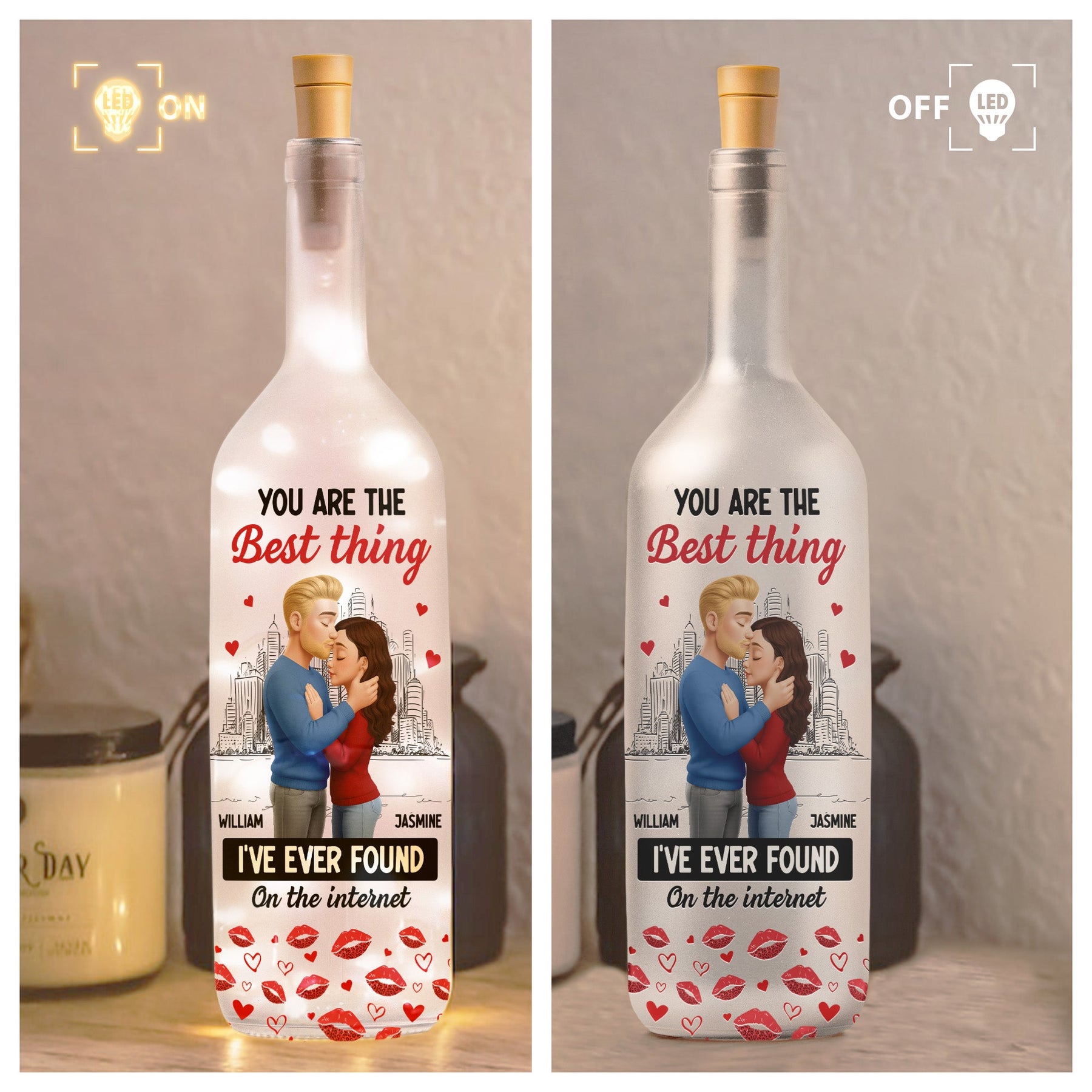 You Are The Best Thing I've Ever Found On The Internet - Personalized Bottle Lamp