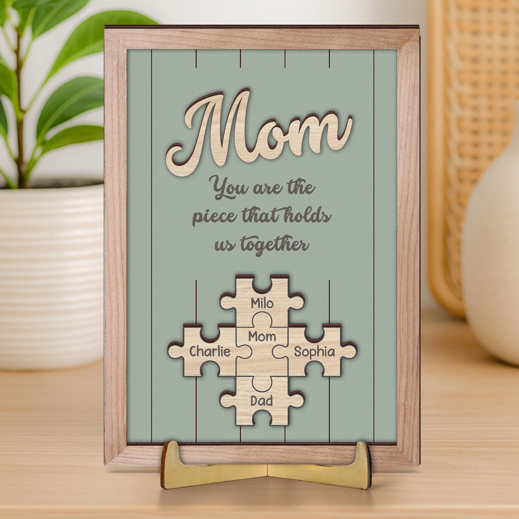 You Are The Piece That Holds Us Together Mother's Day Gift For Her - Personalized Wooden Plaque