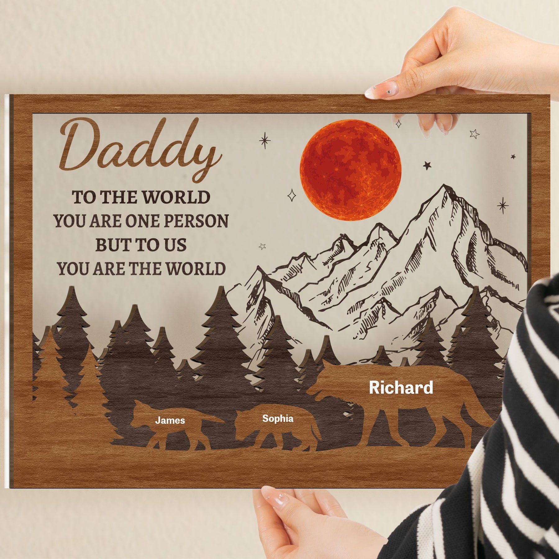 You Are The World - Personalized Wood And Acrylic Wall Art