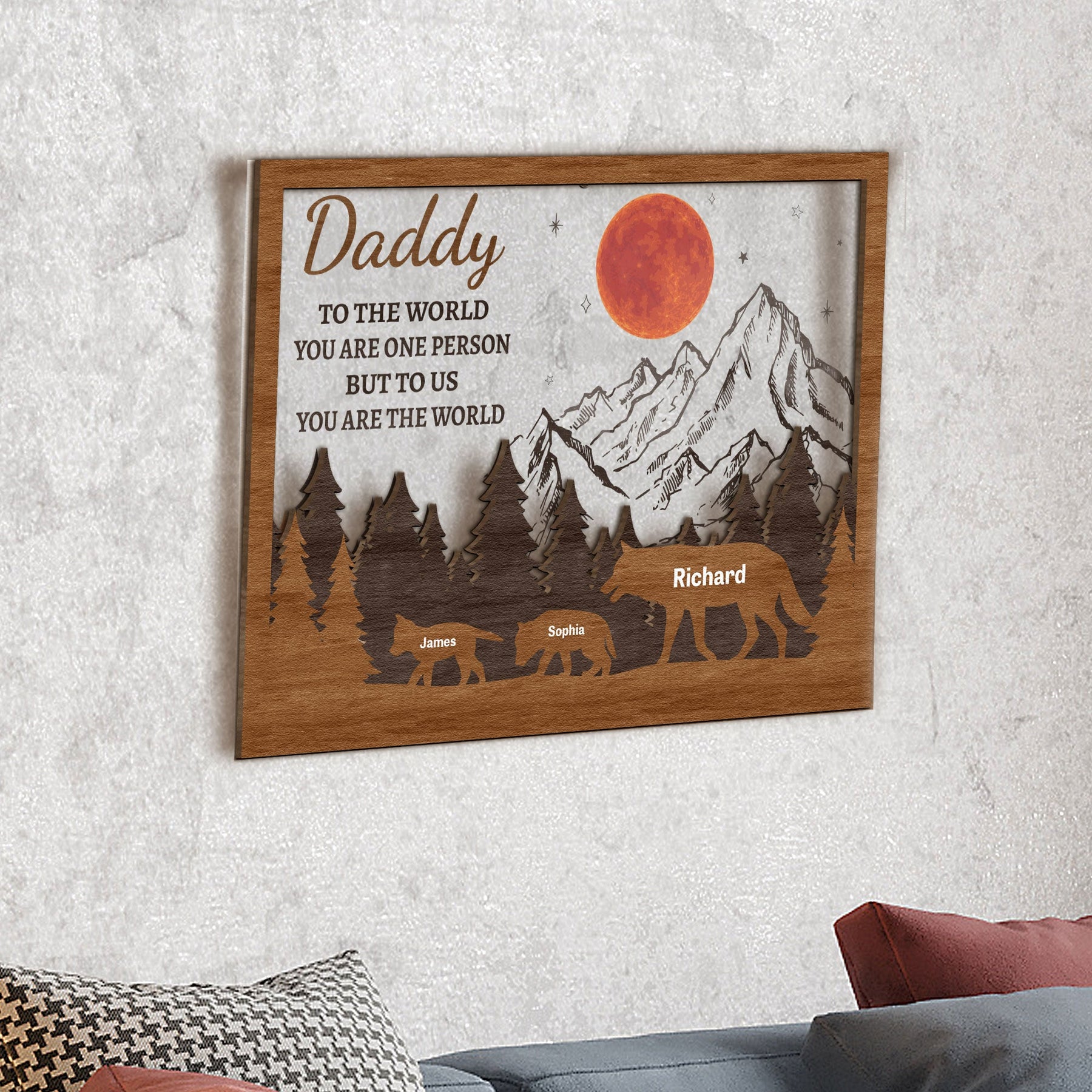 You Are The World - Personalized Wood And Acrylic Wall Art