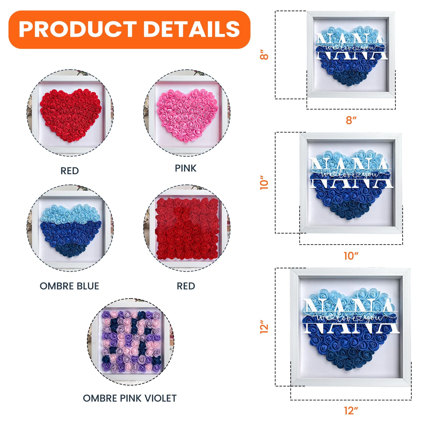 You Will Know That We Love You - Personalized Flower Shadow Box With LED Light