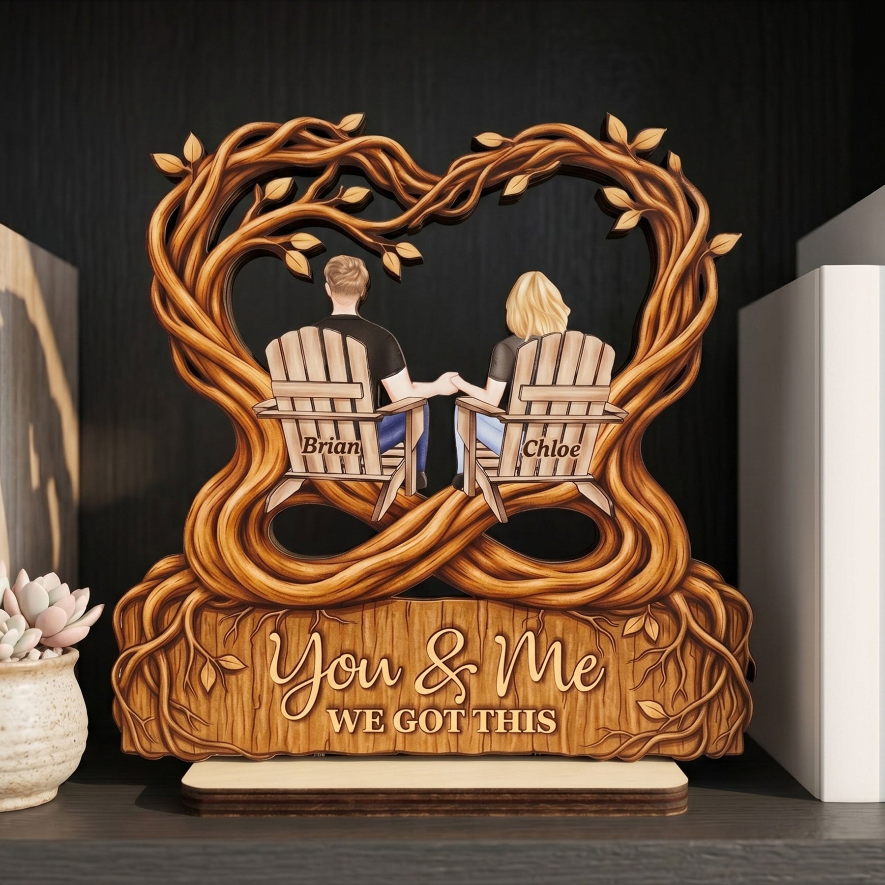 You & Me We Got This - Anniversary Romantic Gifts For Her, Him - Personalized Wooden Plaque