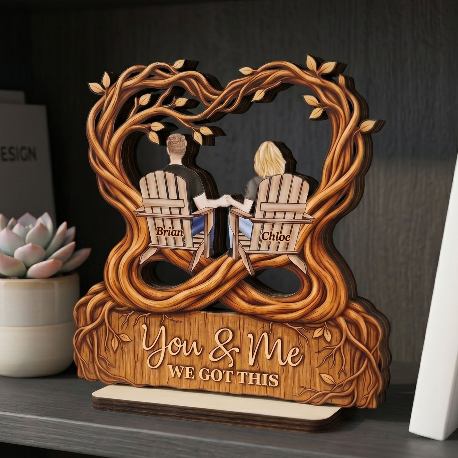 You & Me We Got This - Anniversary Romantic Gifts For Her, Him - Personalized Wooden Plaque