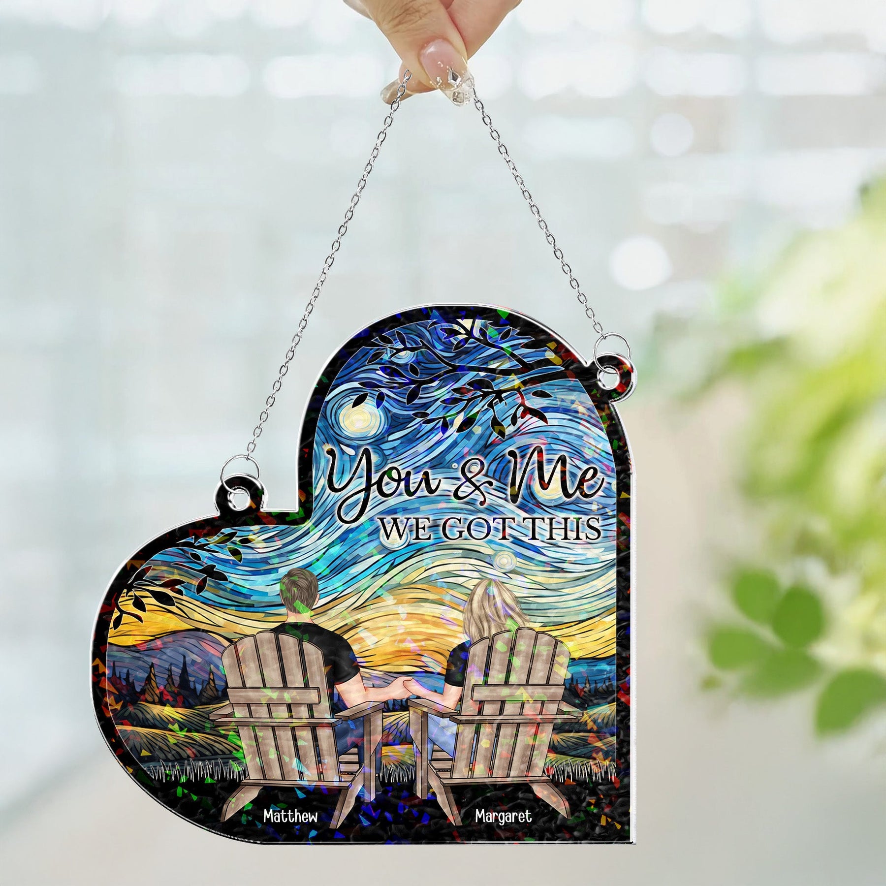 You & Me We Got This Couple Gift Anniversary Gift - Personalized Window Corner Suncatcher