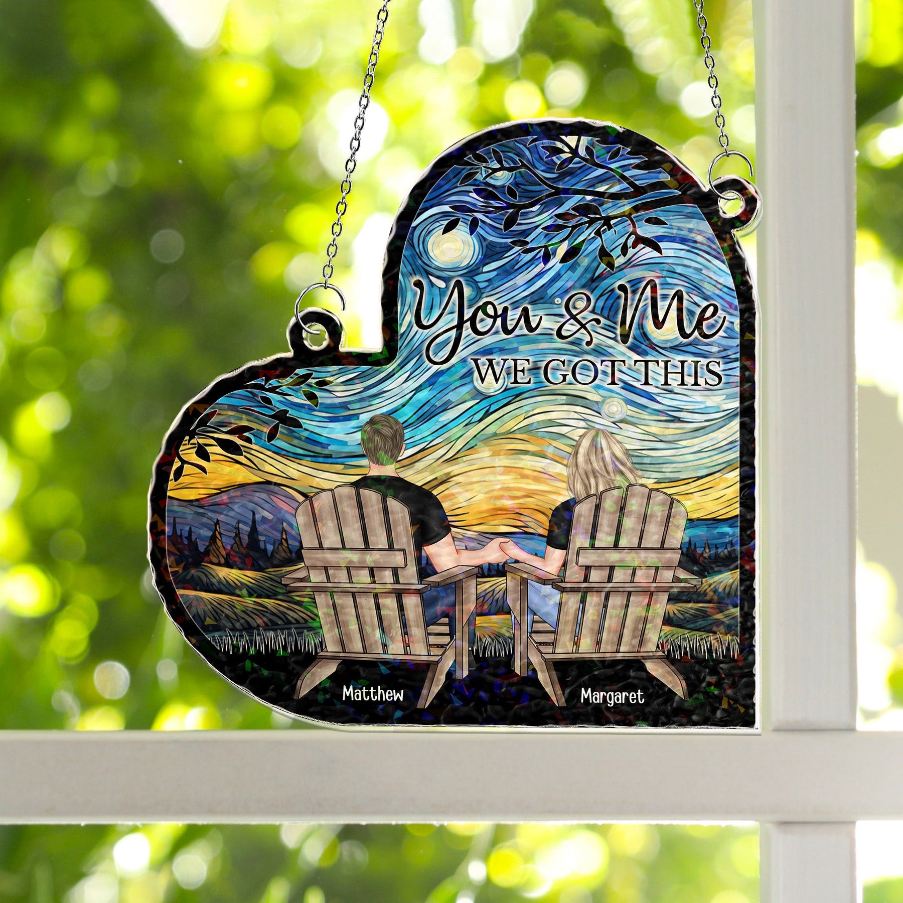 You & Me We Got This Couple Gift Anniversary Gift - Personalized Window Corner Suncatcher