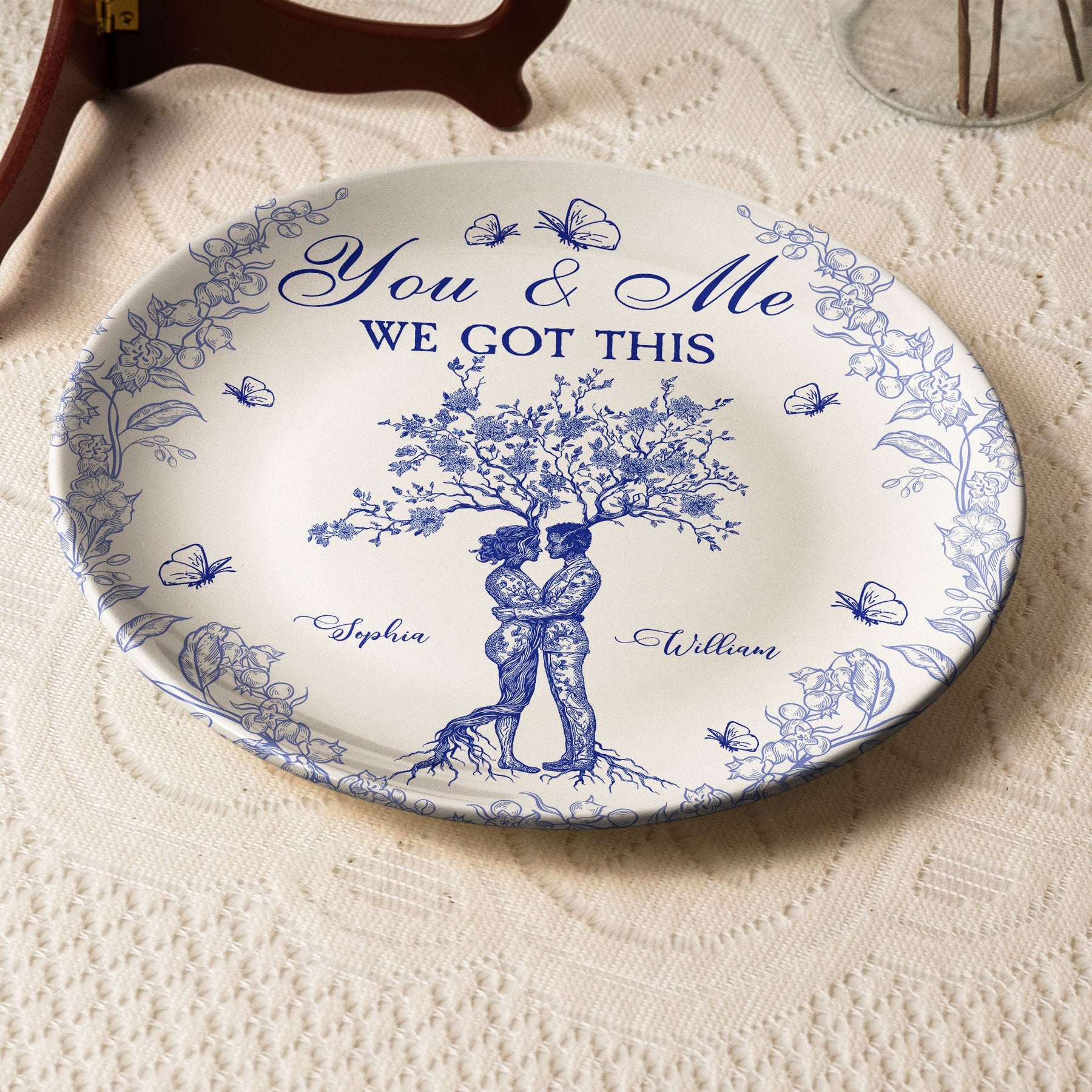 You & Me We Got This Toile De Jouy Style - Personalized Ceramic Plate