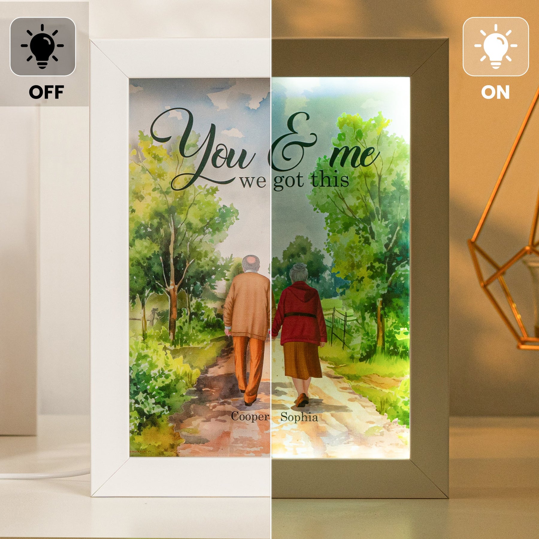 You & Me We Got This Ver 2 - Personalized 3D Lighted Shadow Box