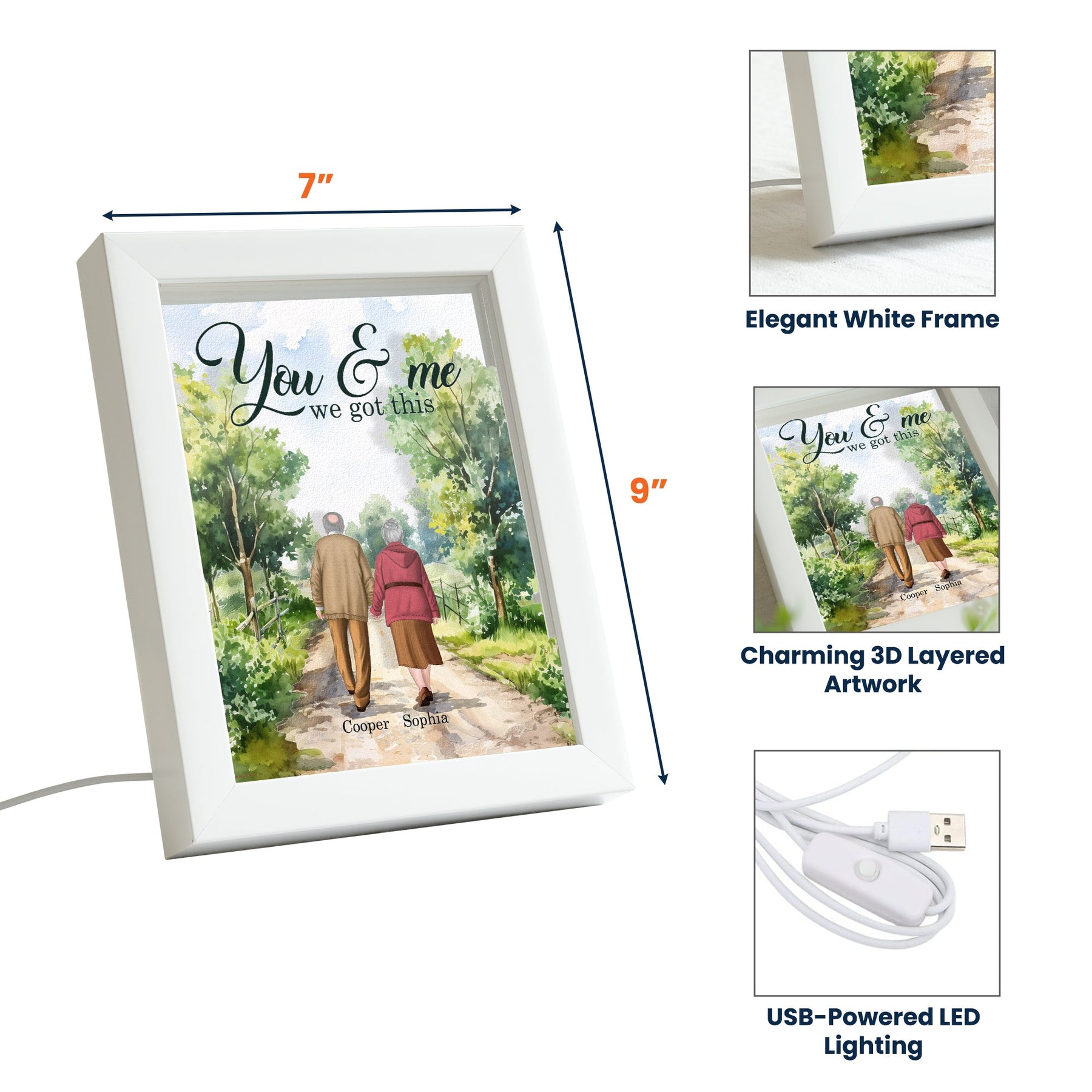 You & Me We Got This Ver 2 - Personalized 3D Lighted Shadow Box