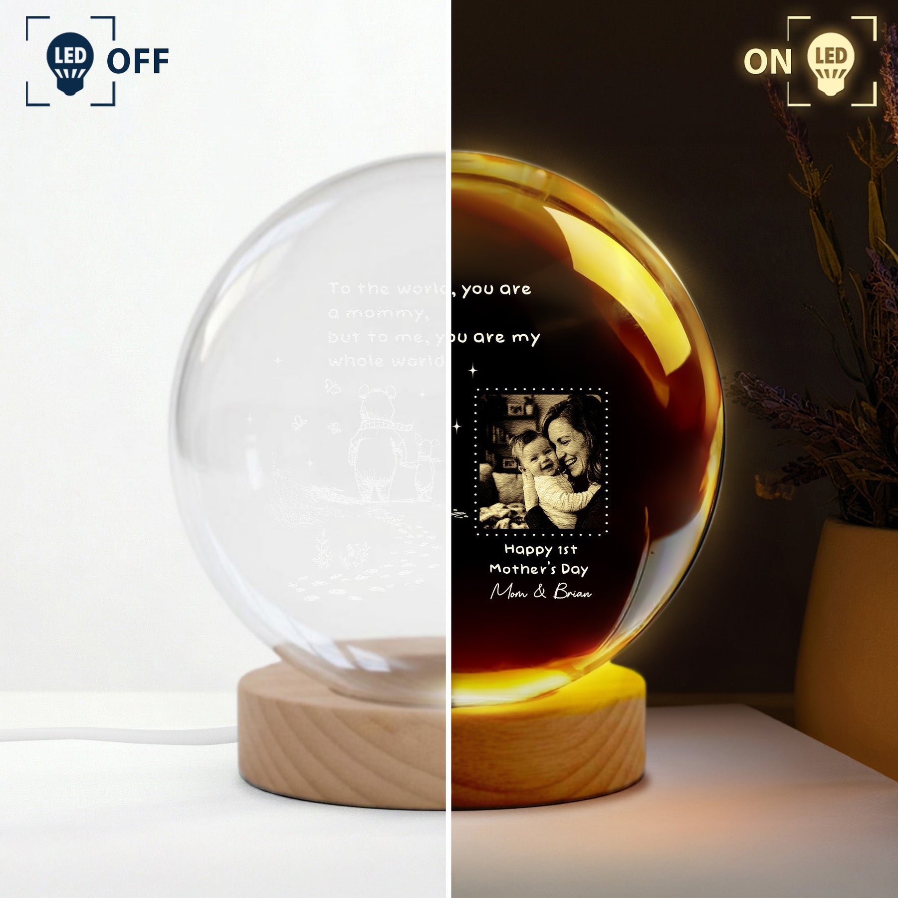 You Are My Whole World - 1st Mother's Day Gift For New Mom - Personalized Night Light