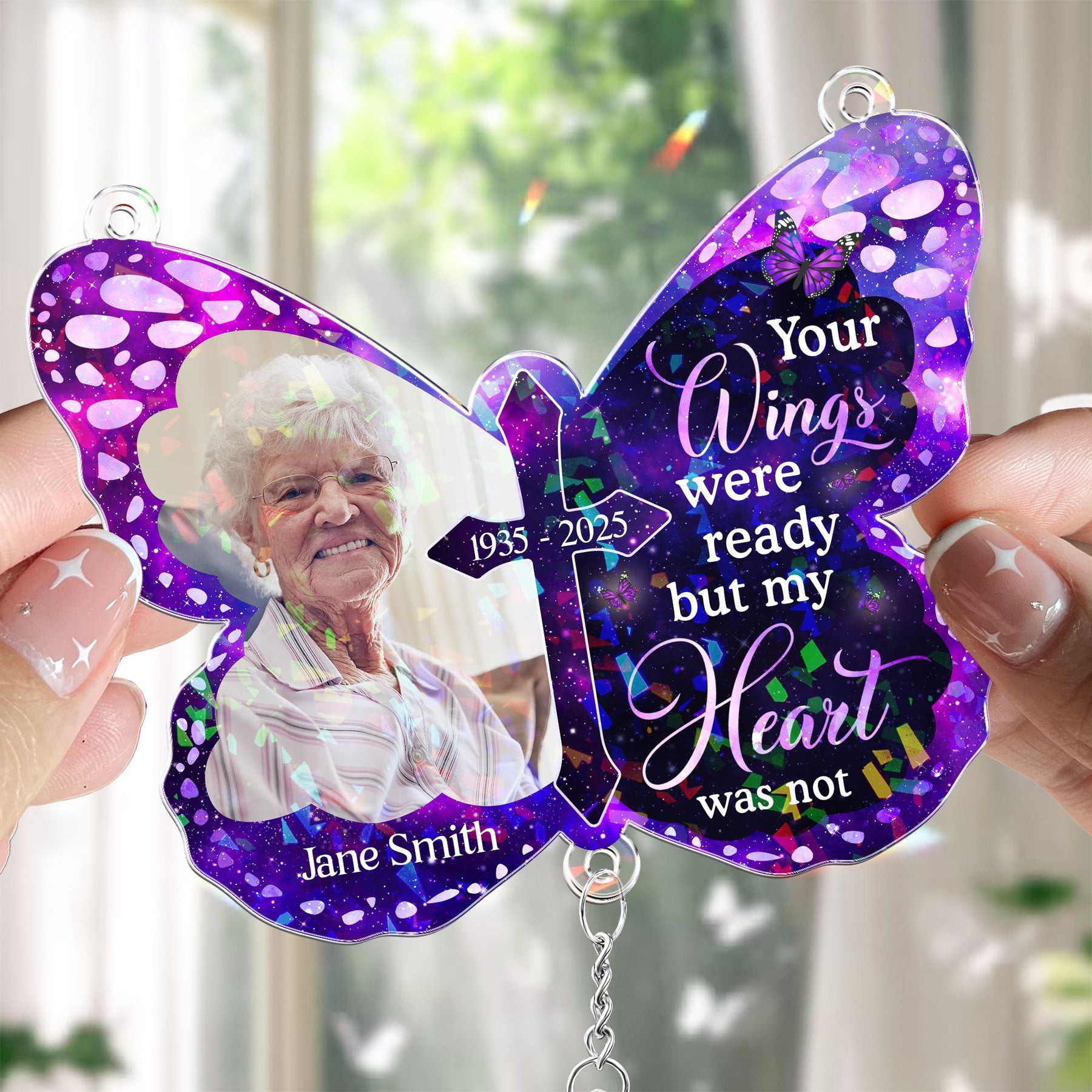Your Wings Ready - Personalized Acrylic Suncatcher With Crystal Ball Prism