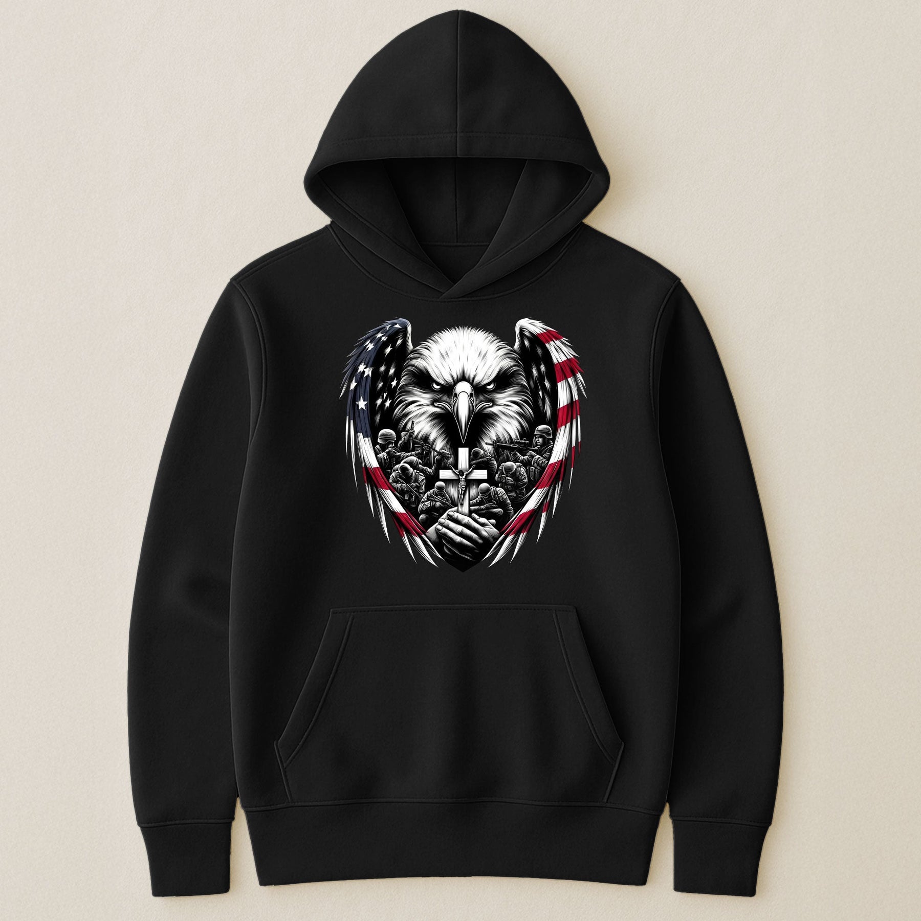 American Eagle Wings & Soldiers Praying Cross - Shirt