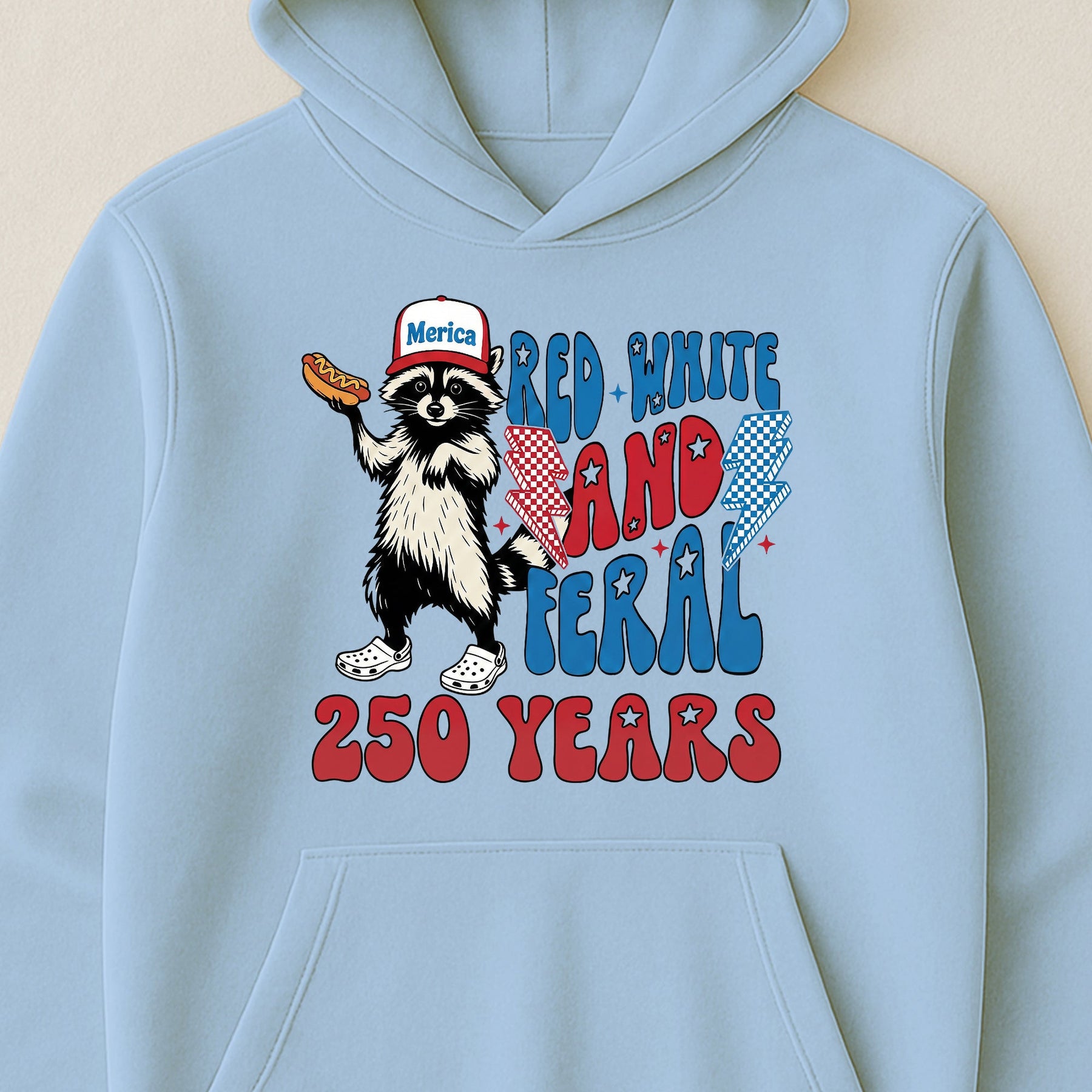 Raccoon Red White & Feral 250 Years - Shirt