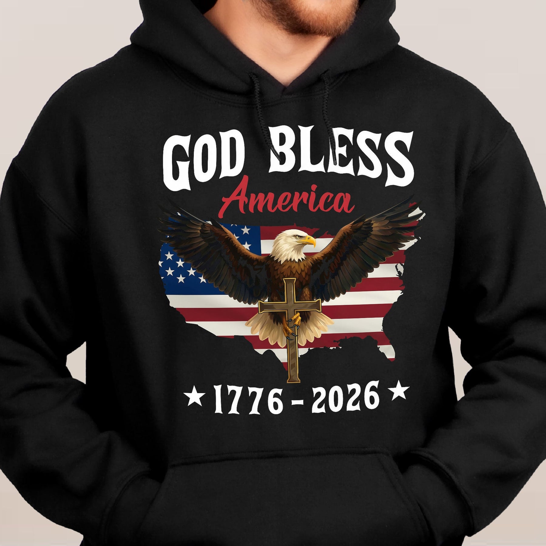 God Bless America Eagle Cross 1776-2026 - Shirt