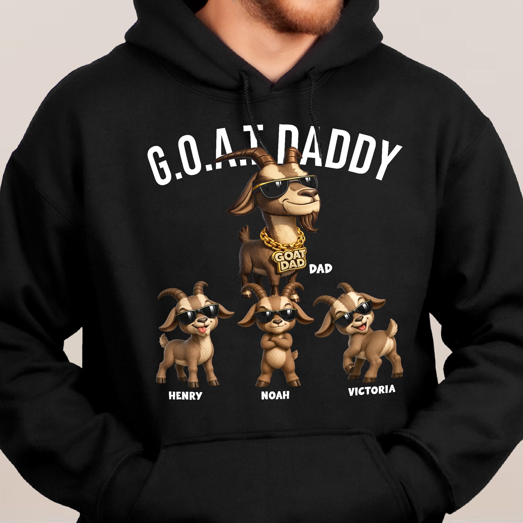 GOAT Dad - Greatest Of All Time, Father's Day Gift For Him, Dad, Papa - Personalized Shirt