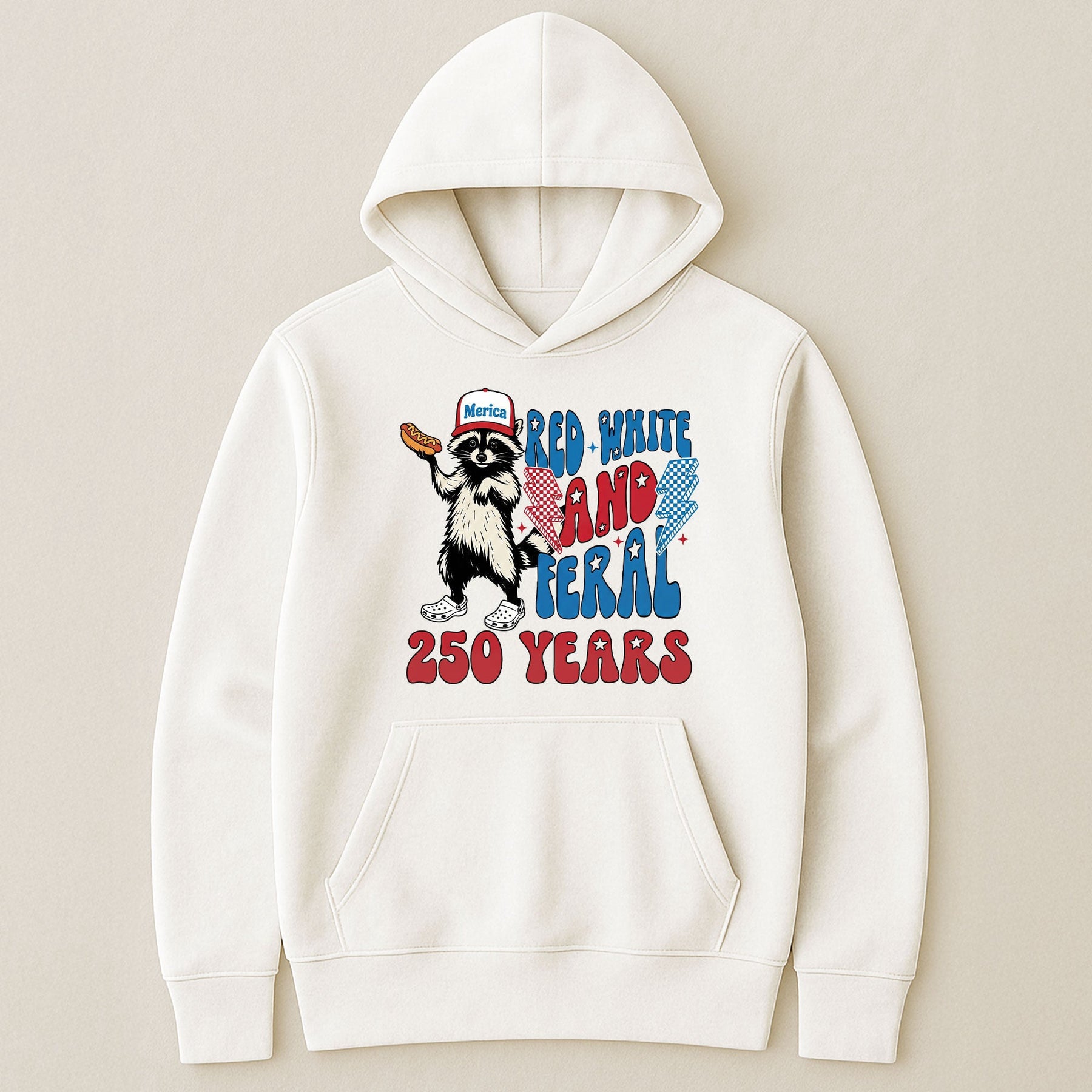 Raccoon Red White & Feral 250 Years - Shirt