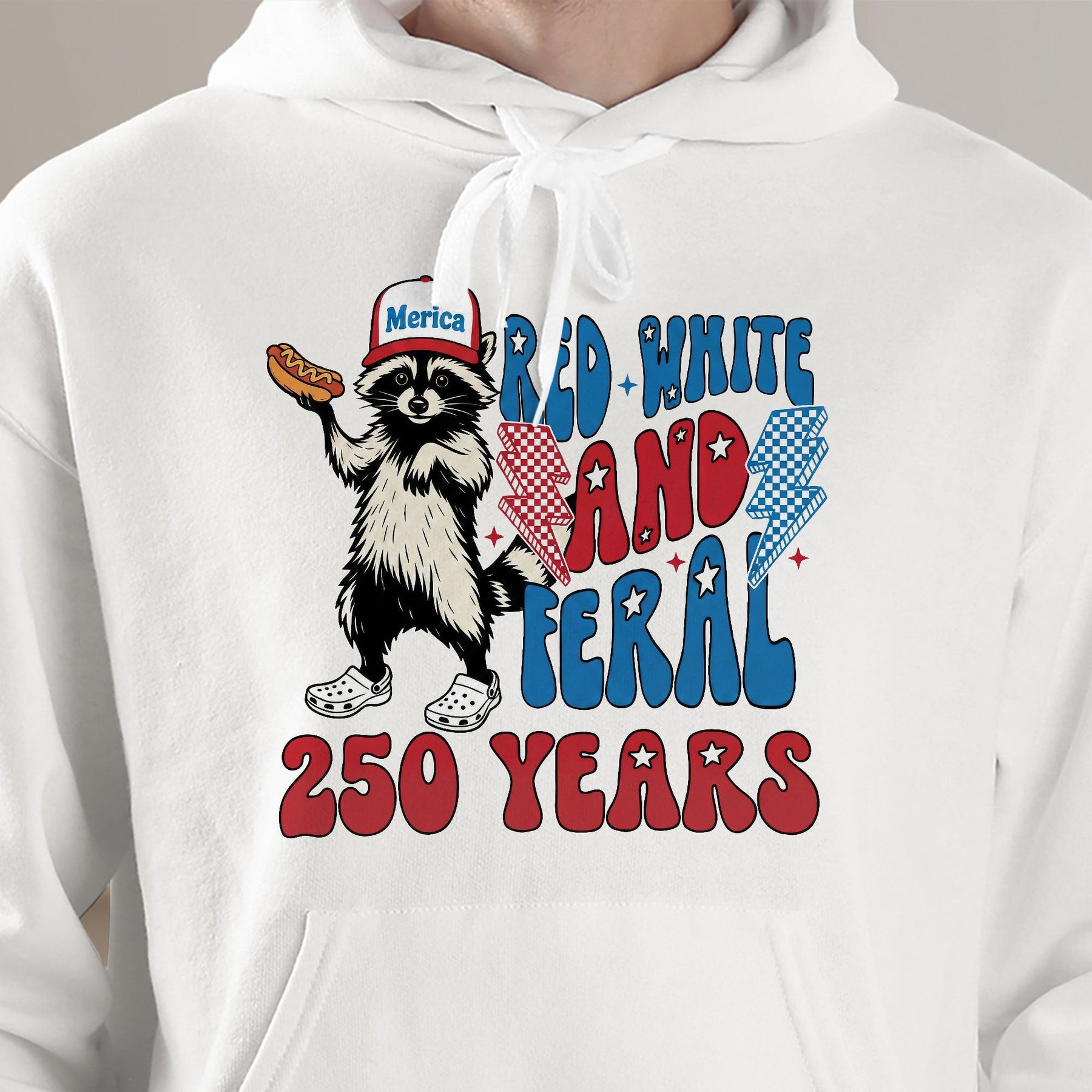Raccoon Red White & Feral 250 Years - Shirt