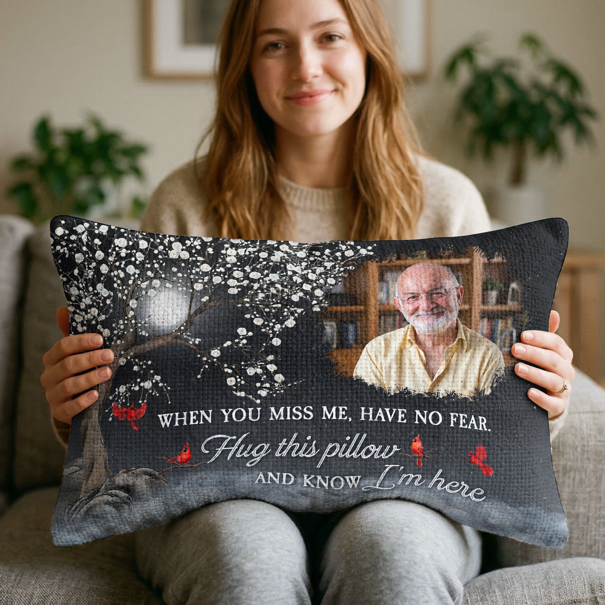 Hug This Pillow And Know I'm Here Memorial Gifts - Personalized Pillow Cover