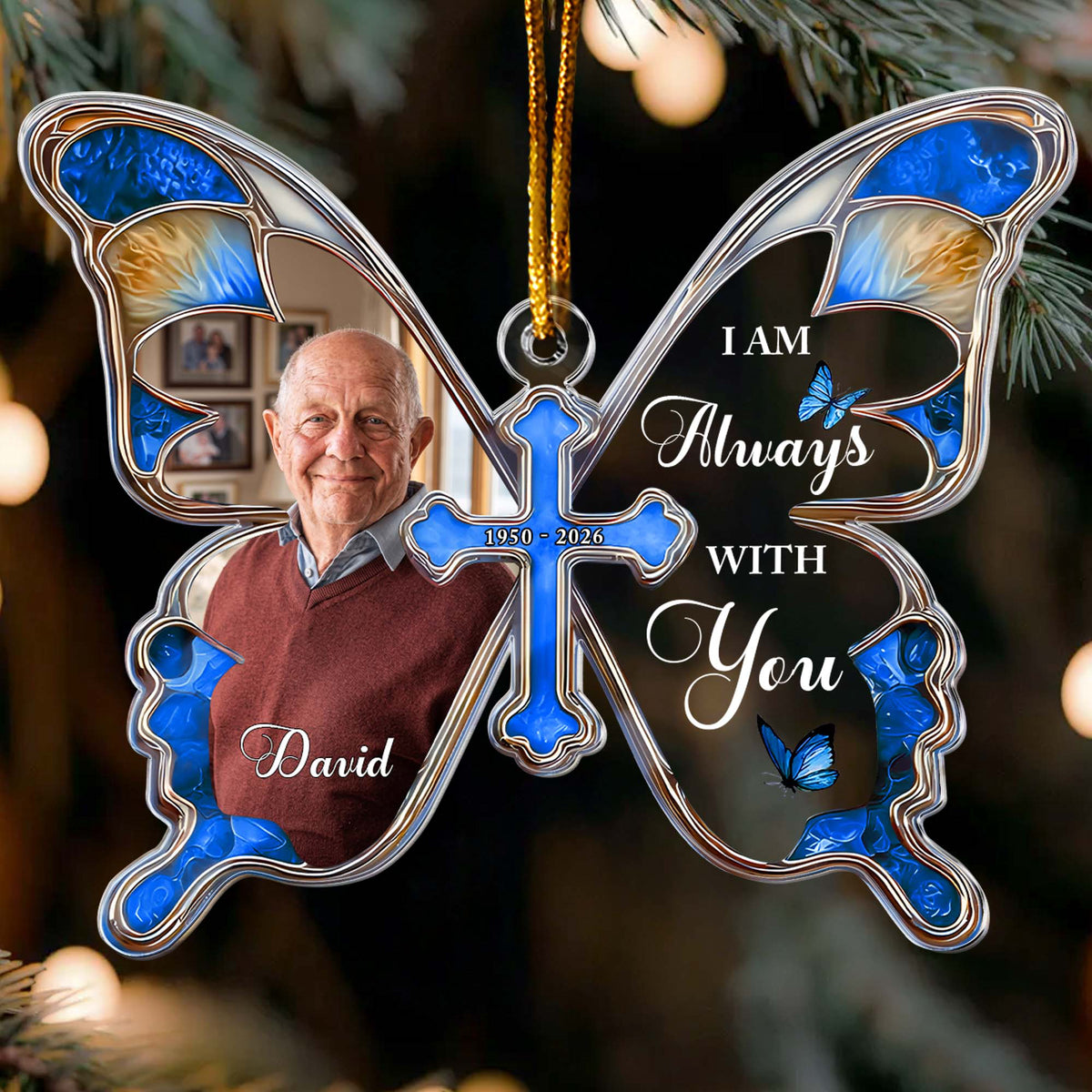I Am Always With You Butterfly Shaped Memorial Christmas Gifts - Personalized Ornament