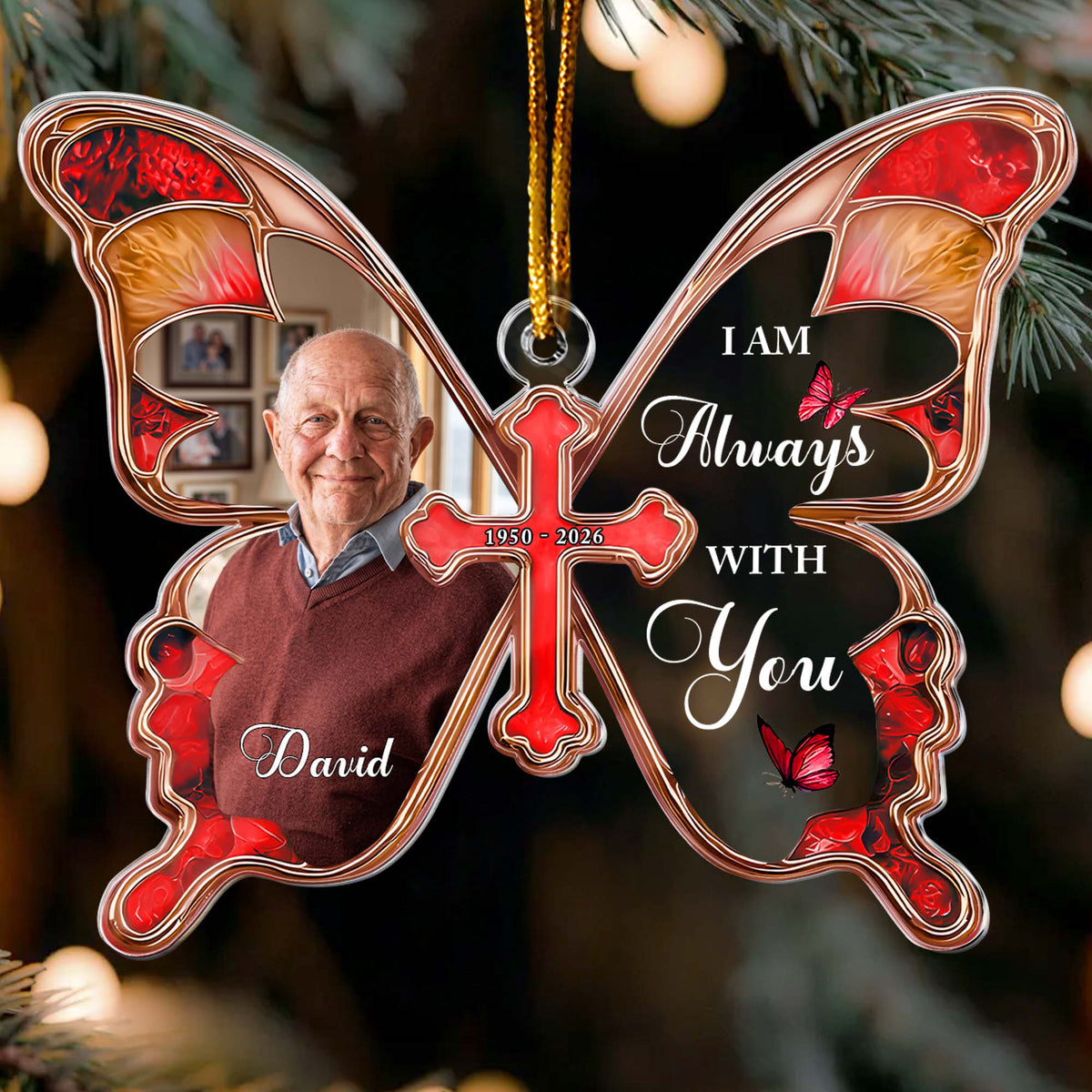 I Am Always With You Butterfly Shaped Memorial Christmas Gifts - Personalized Ornament