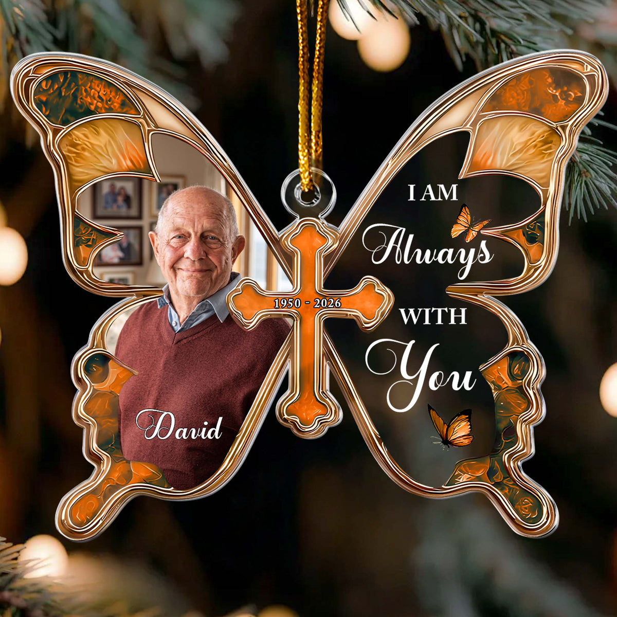 I Am Always With You Butterfly Shaped Memorial Christmas Gifts - Personalized Ornament