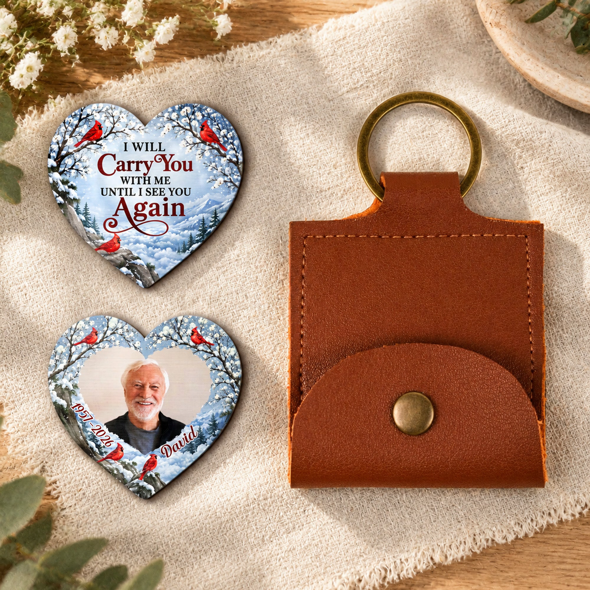 I Will Carry You With Me Until I See You Again - Personalized Pocket Hug