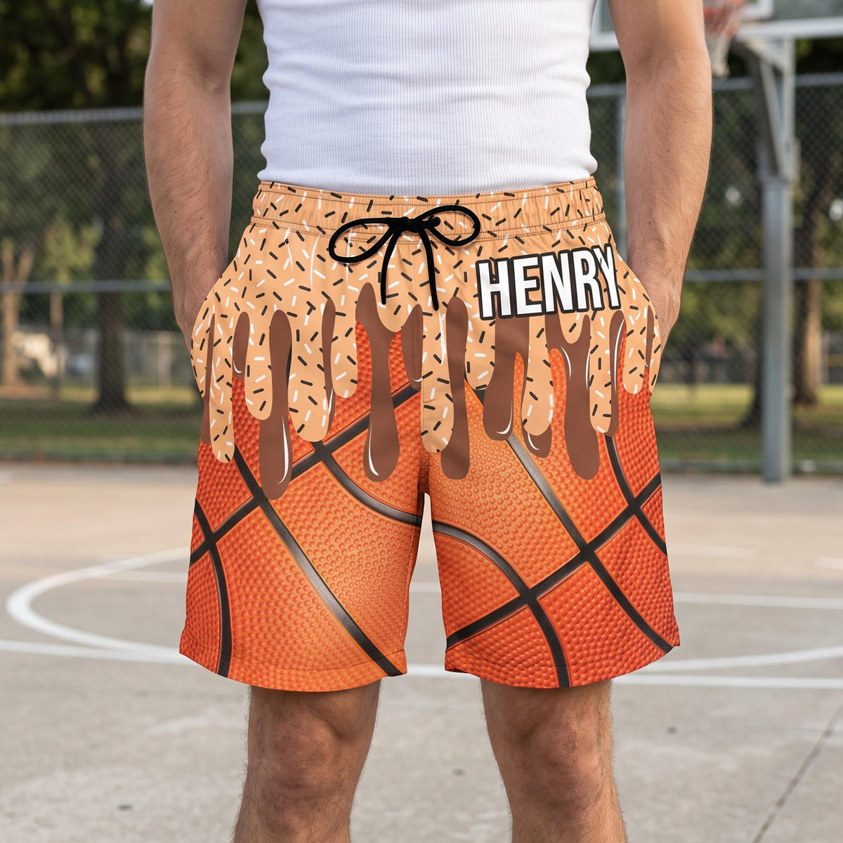 Icecream Drip Design For Baseball, Softball, Soccer, Football, Basketball, Hockey Lover - Personalized Shorts