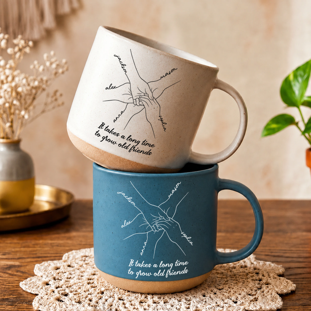 It Takes A Long Time To Grow An Old Friend, Bestie - Personalized Mug