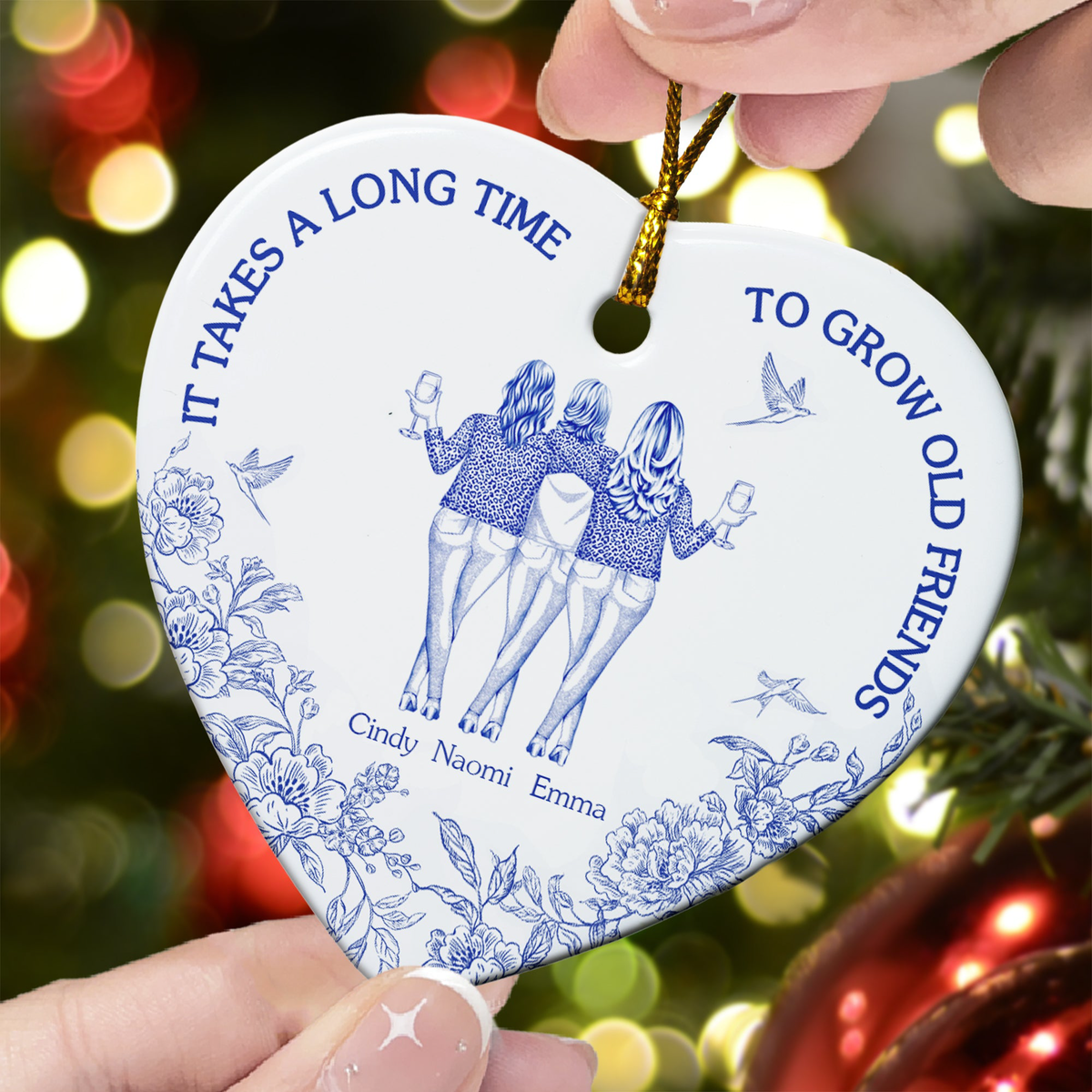 It Takes A Long Time To Grow An Old Friend Gifts For Besties Friends Sisters - Personalized Ornament